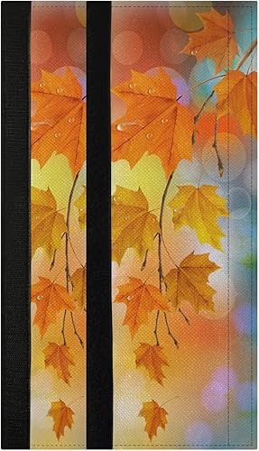 Eionryn Fundas para manija de puerta de refrigerador con hojas caídas de arce otoñal, arces naranjas de otoño, guantes para microondas,