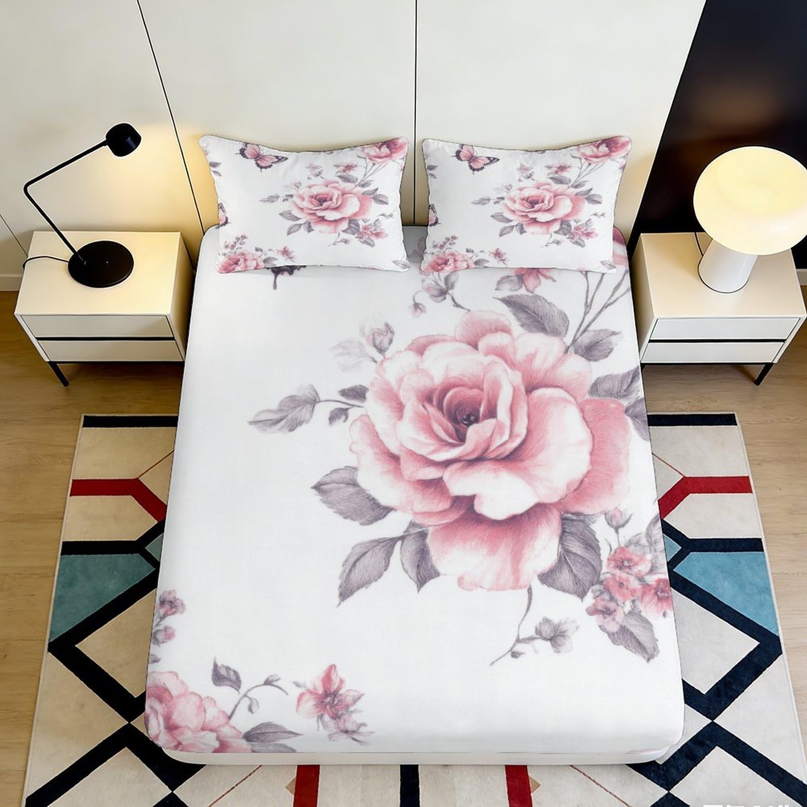 3D Printed Fighter Jet Fitted Sheet Microfiber Ultra Soft, Realistic Aircraft Carrier Bed Cover, Anti-Slip, Easy Care, Bedroom Decor 90x200x25cm