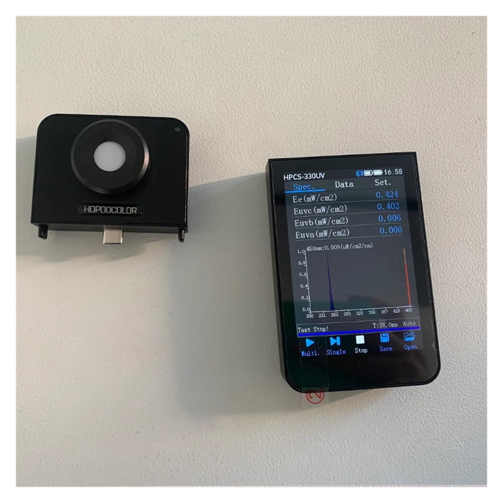 Spectrometer Uva Uvb Tester MW/cm2 Irradiance Spectrometer Light UV Wavelength