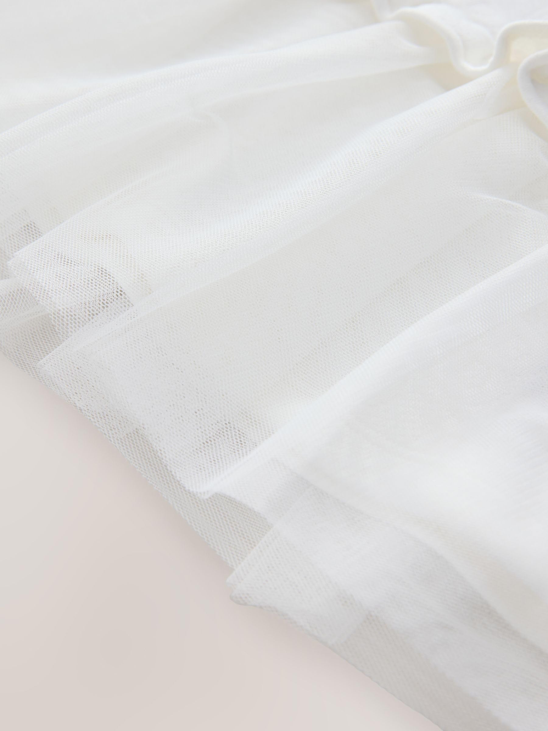 Baby Mädchen Jacquardkleid mit Prägung und Mesh-Saum