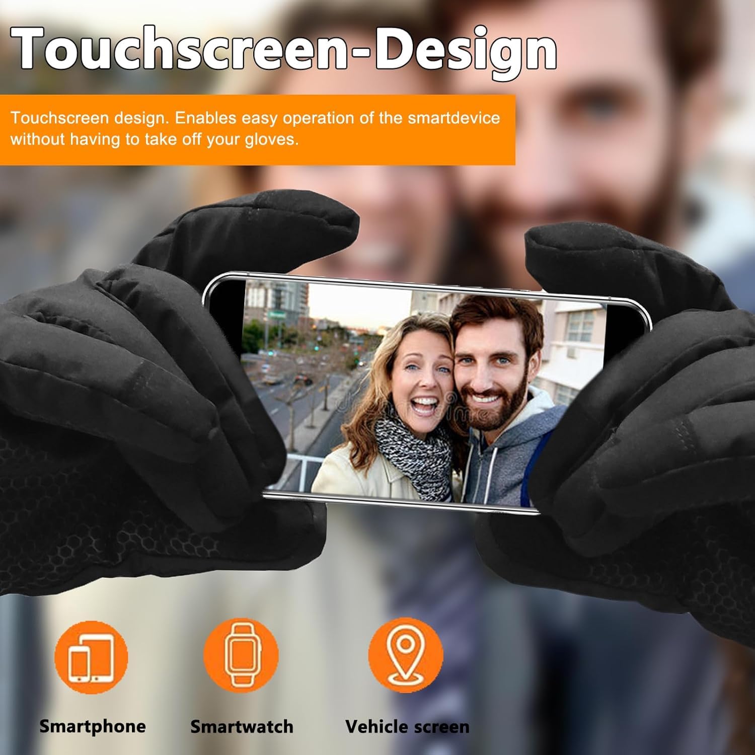 Loowoko Gants Chauffants avec Batterie 7.4v 3000mah × 2, 3 Niveaux de Chauffage, imperméables, écran Tactile, Gant Chauffant USB pour Le Travail en extérieur, Moto, Velo, Ski, Escalade, randonnée