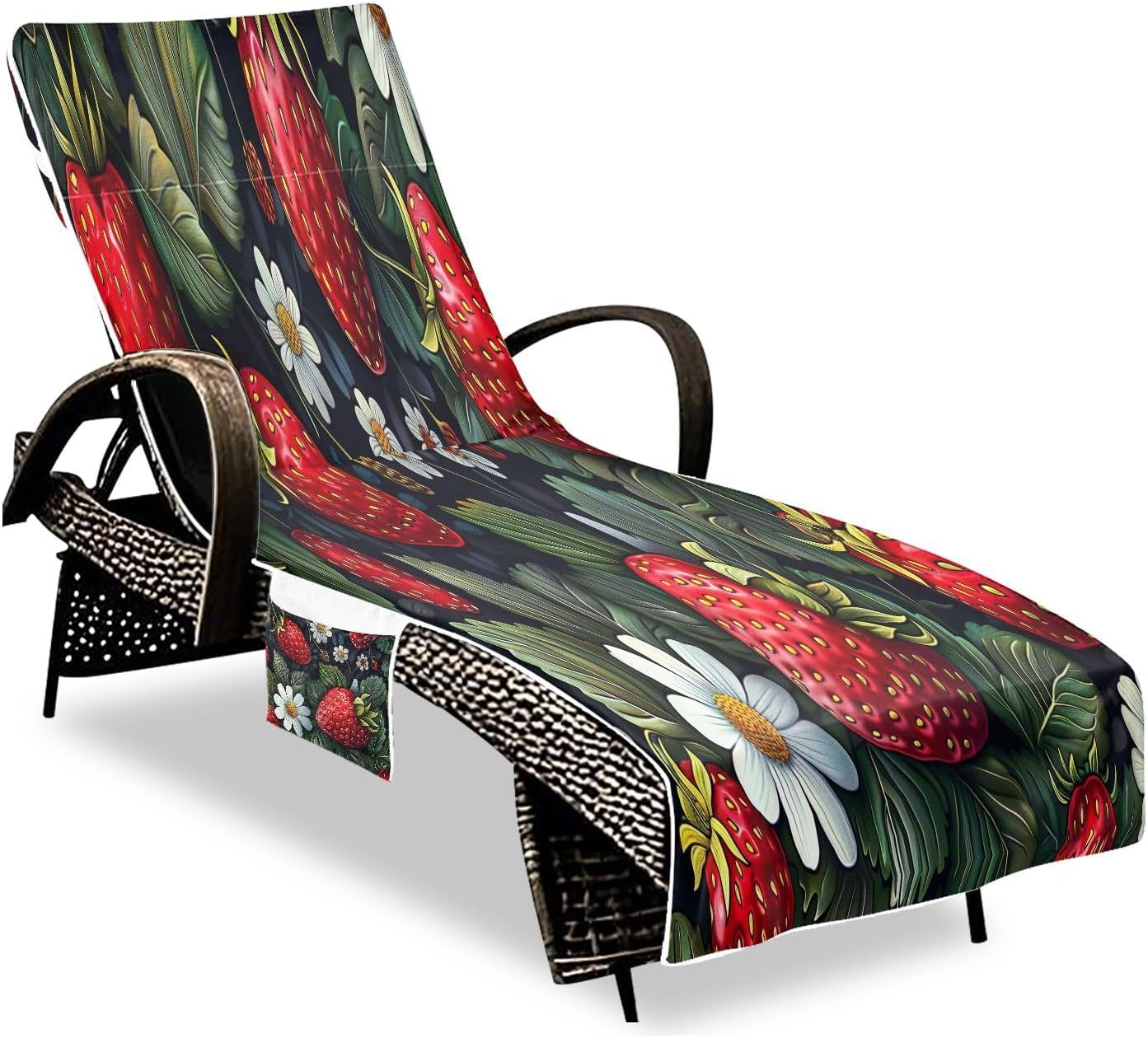 FRMG Fruit Strawberry Patio Chaise Lounge Covers Beach Chair Cover Beach Chair towel lounge chair towel cover A0900046a