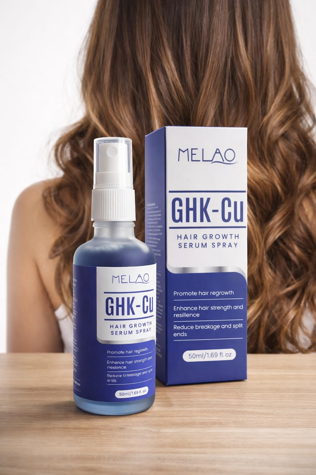 Sérum Capillaire GHK-Cu au Peptide de Cuivre, Spray Cuir Chevelu 50 ml, Soin Fortifiant et Hydratant pour Cheveux Fins, Secs ou Clairsemés