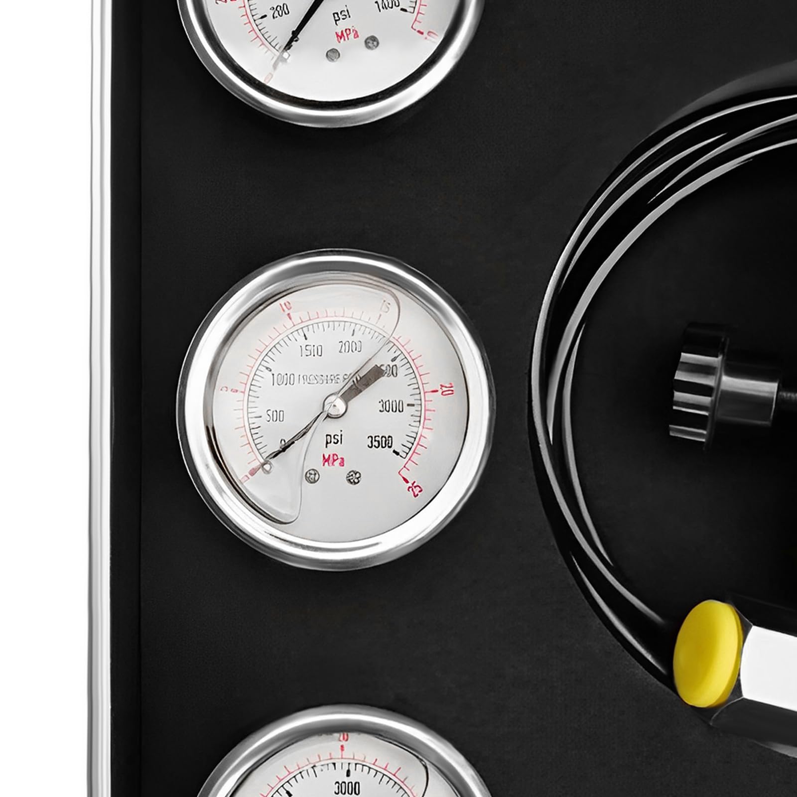 Kit de manómetro hidráulico, kit de prueba de válvula de gas de llenado, 3 manómetros, 6 acoplamientos diferentes, 1 estuche portátil, 1 manguera de aire, montaje vertical, para maquinaria de constr