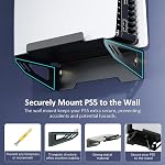 NexiGo PS5 and PS5 Pro Wall Mount Kit with Charging Station, Dual Controller Chargers, Steel Wall Stand, and Headphone Hanger - Compatible with PlayStation 5 (Disc & Digital)