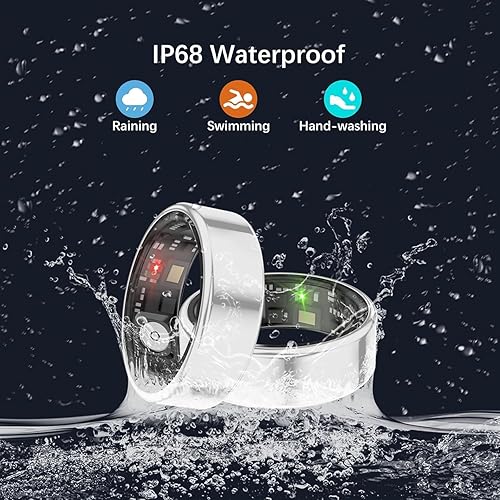 Miniatura 6 de Anillos inteligentes para mujeres y hombres, anillo de fitness con frecuencia cardíaca, oxígeno en sangre, HRV, presión, rastreador de sueño,