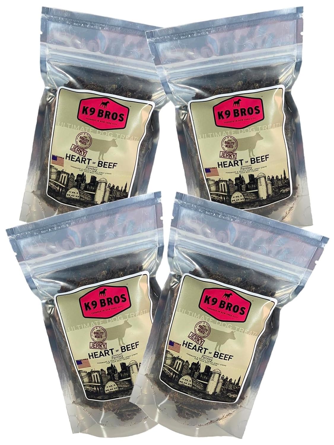 K9 Bros - Heart of Beef - seasoned with parsley (4 Pack)