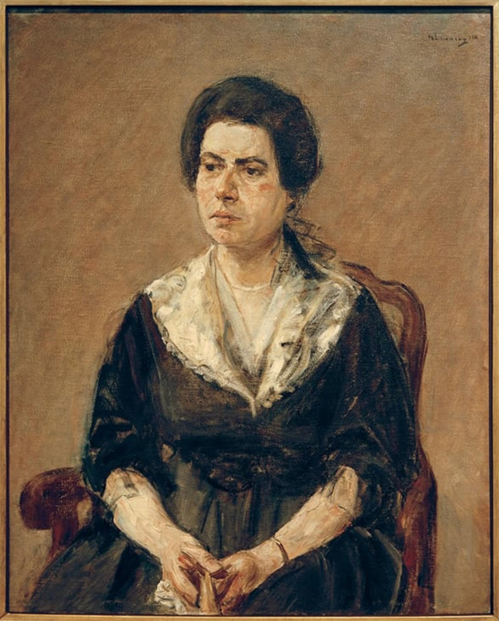 POSTERIIk Vintage Classic Picture Landscape Artwork Portrait of Mrs Julie Elias b Levi by Max Liebermann Portrait Canvas Painting for Office Home Decor 60x90cm