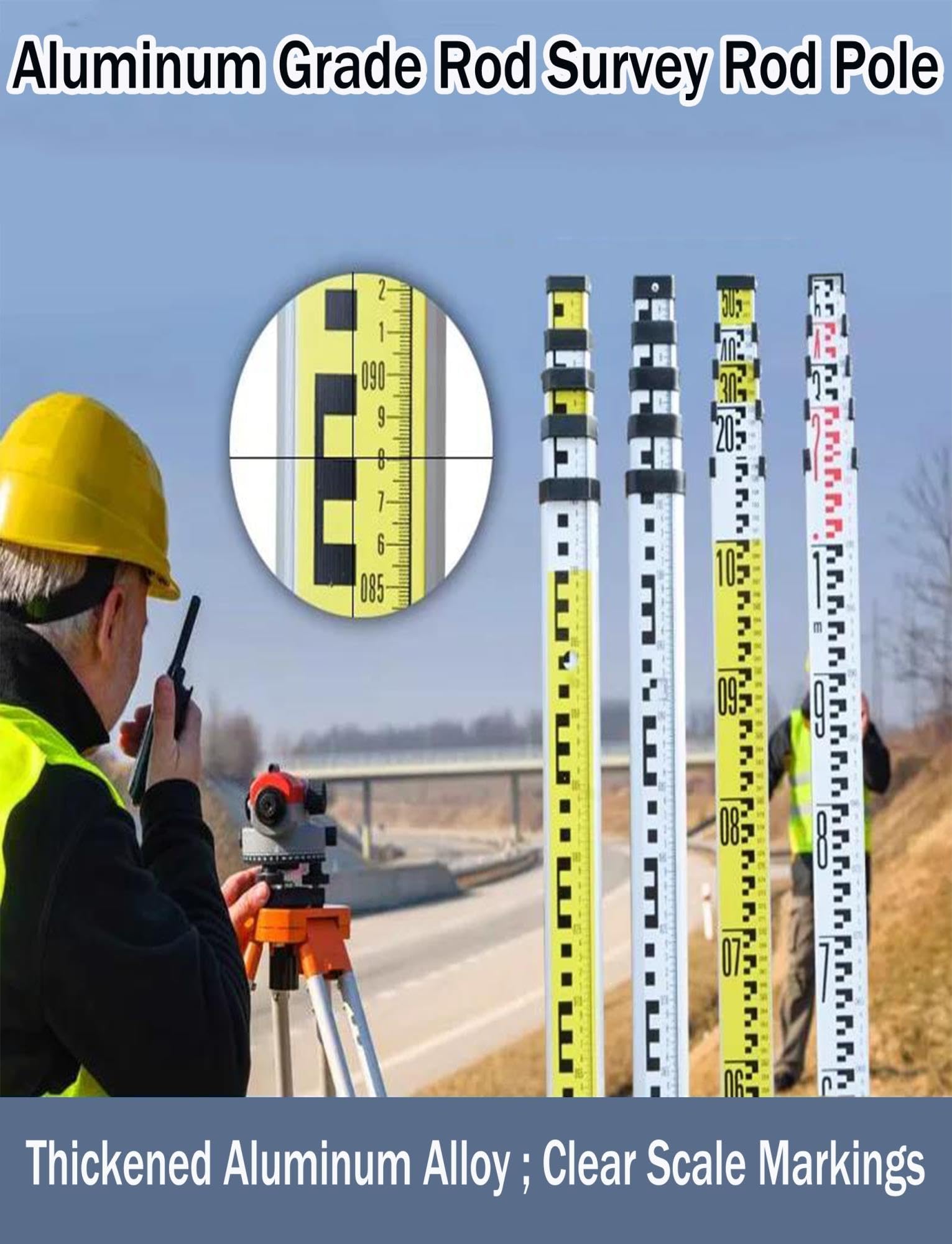 Mira Telescópica Aluminio Regla Nivelación Topografía Construcción
