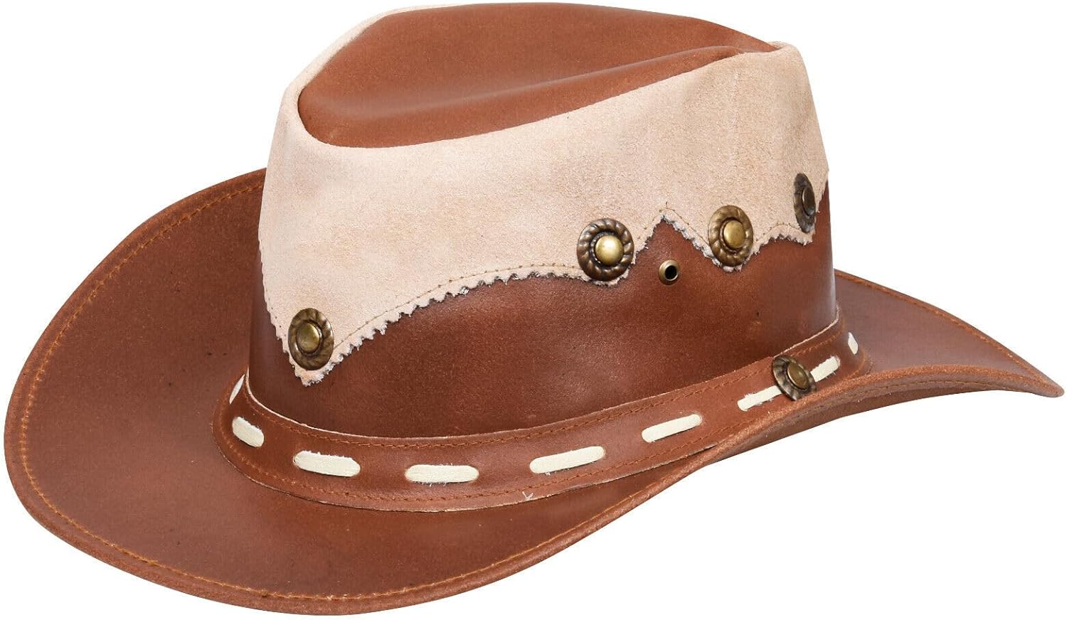 Cowboy Aussie Real Leather Australian Western Outback Bush Hat
