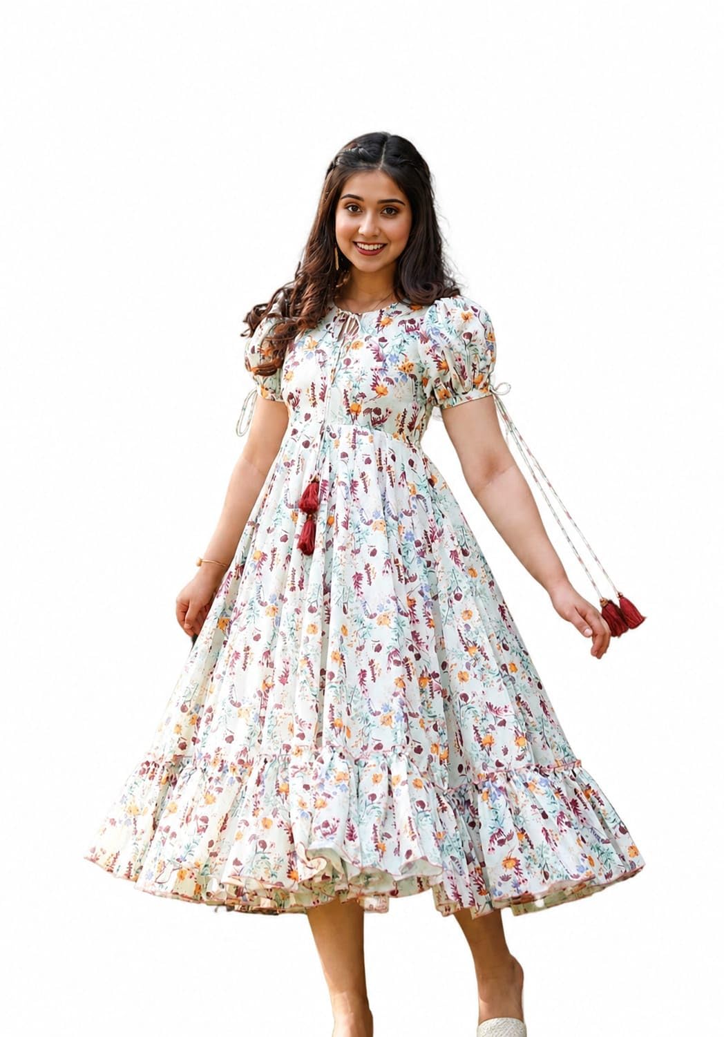 Dress for Women Western Maxi Style, Indo Western Dresses, One Piece Long Gown, A Line Flared Pattern, Ethnic Look Outfit for Women-picture-27