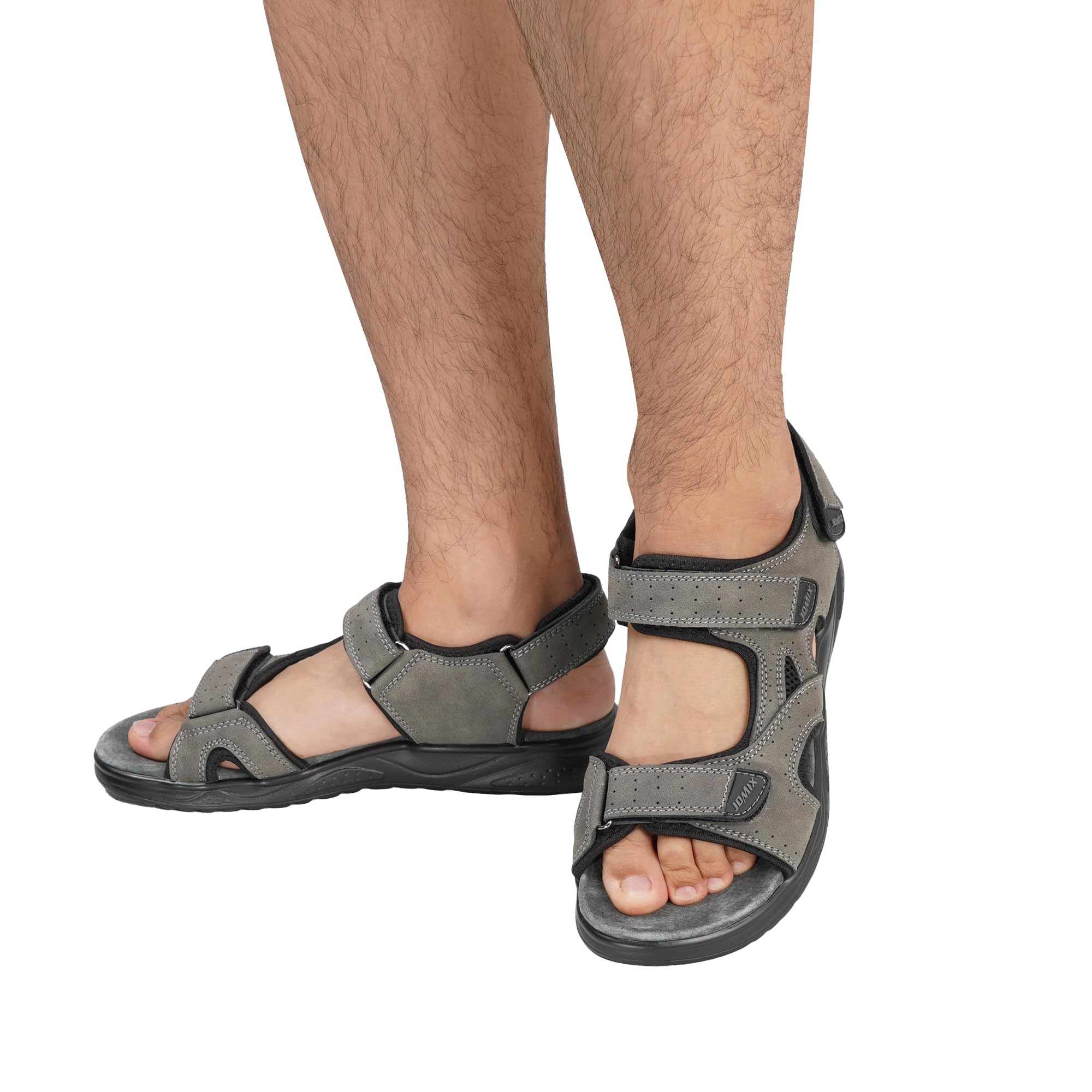 JOMIX Sandalias de Deporte Hombre para Senderismo y Caminar Sandalias de Marcha con Triple Cierre Adhesivo Suela Gruesa Amortiguadora Ergonómica y Antideslizante Verano