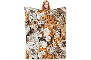 Cozy Cat Patterned Flannel Blanket