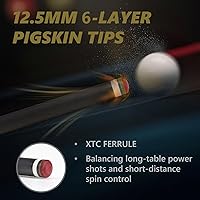 Vista 3 de Taco de piscina de fibra de carbono, palo de piscina de baja desviación para adultos, palo de billar profesional, eje cónico profesional de carbono