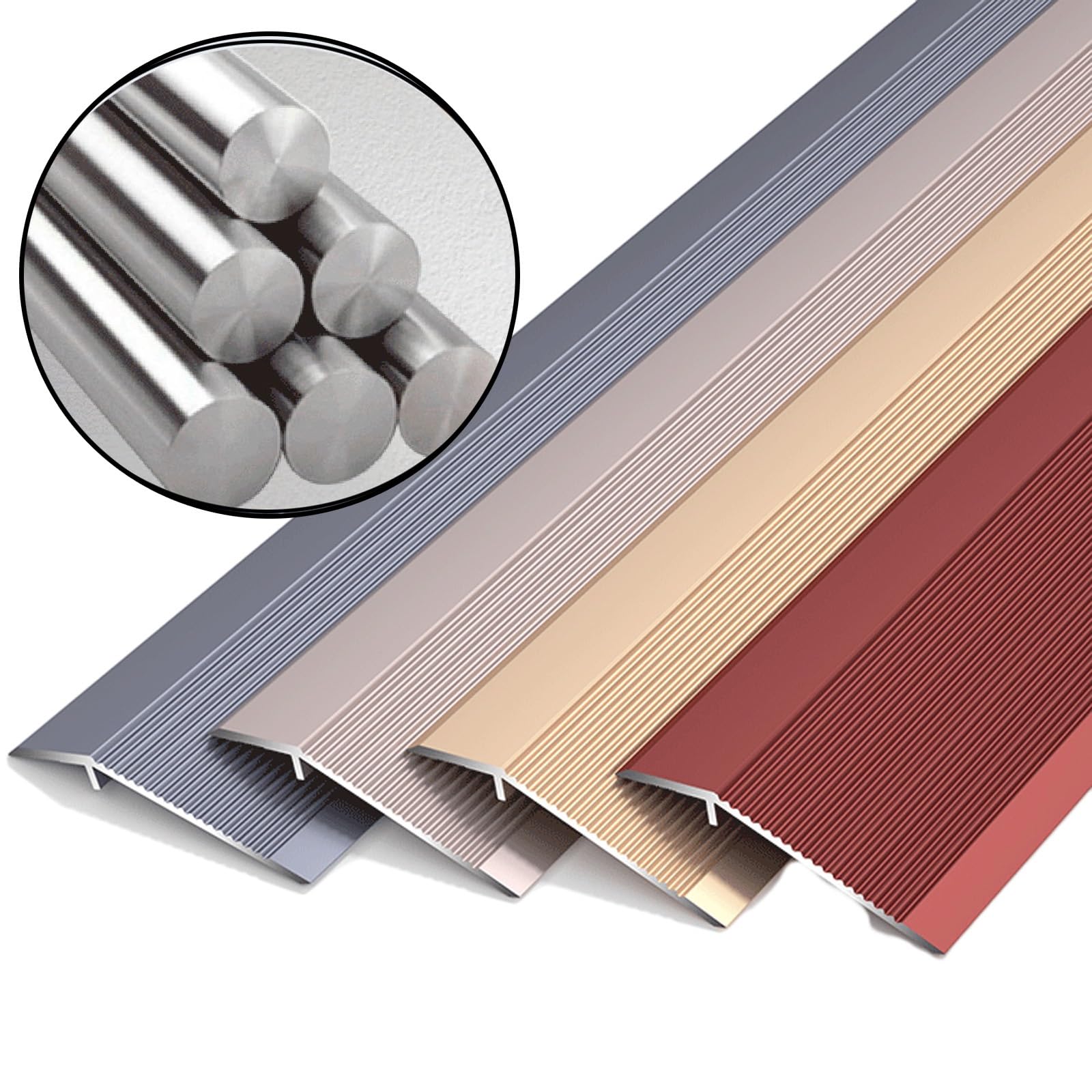 Listwa progowa, 10 cm, bardzo szeroka listwa przejściowa, aluminiowa rampa progowa do wewnątrz i na zewnątrz, antypoślizgowy reduktor drzwi, 80 cm samoprzylepne przejścia podłogowe