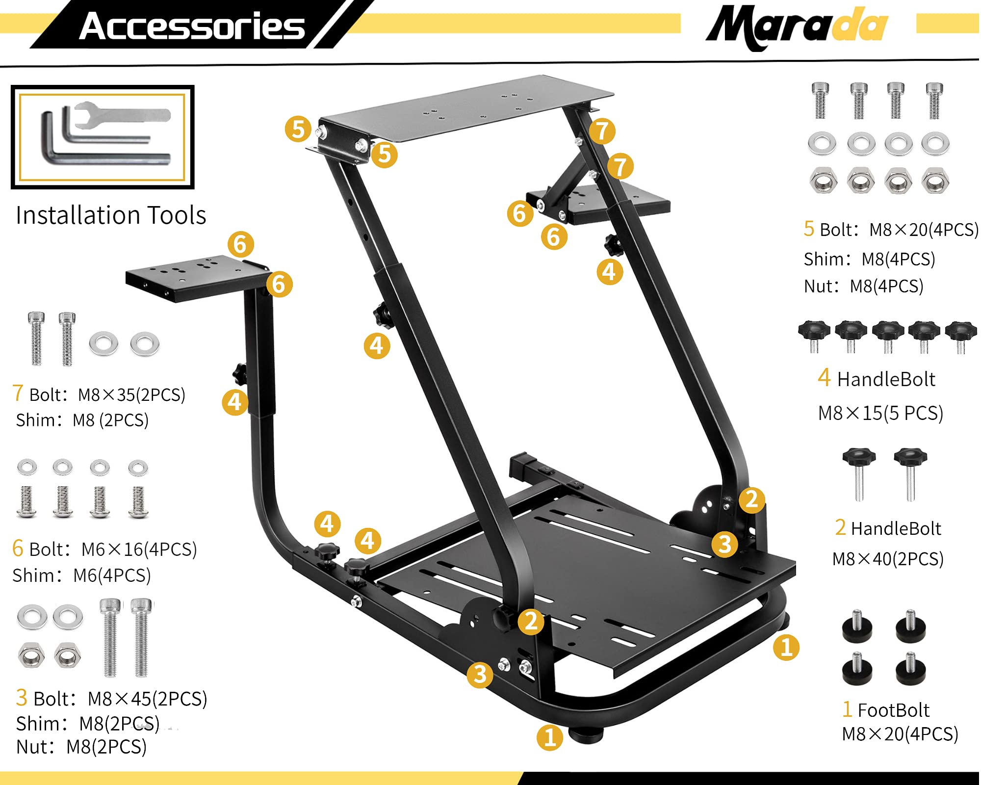 Zootopo Racing Steering Wheel Stand Pro Wheel Simulator Stand ...