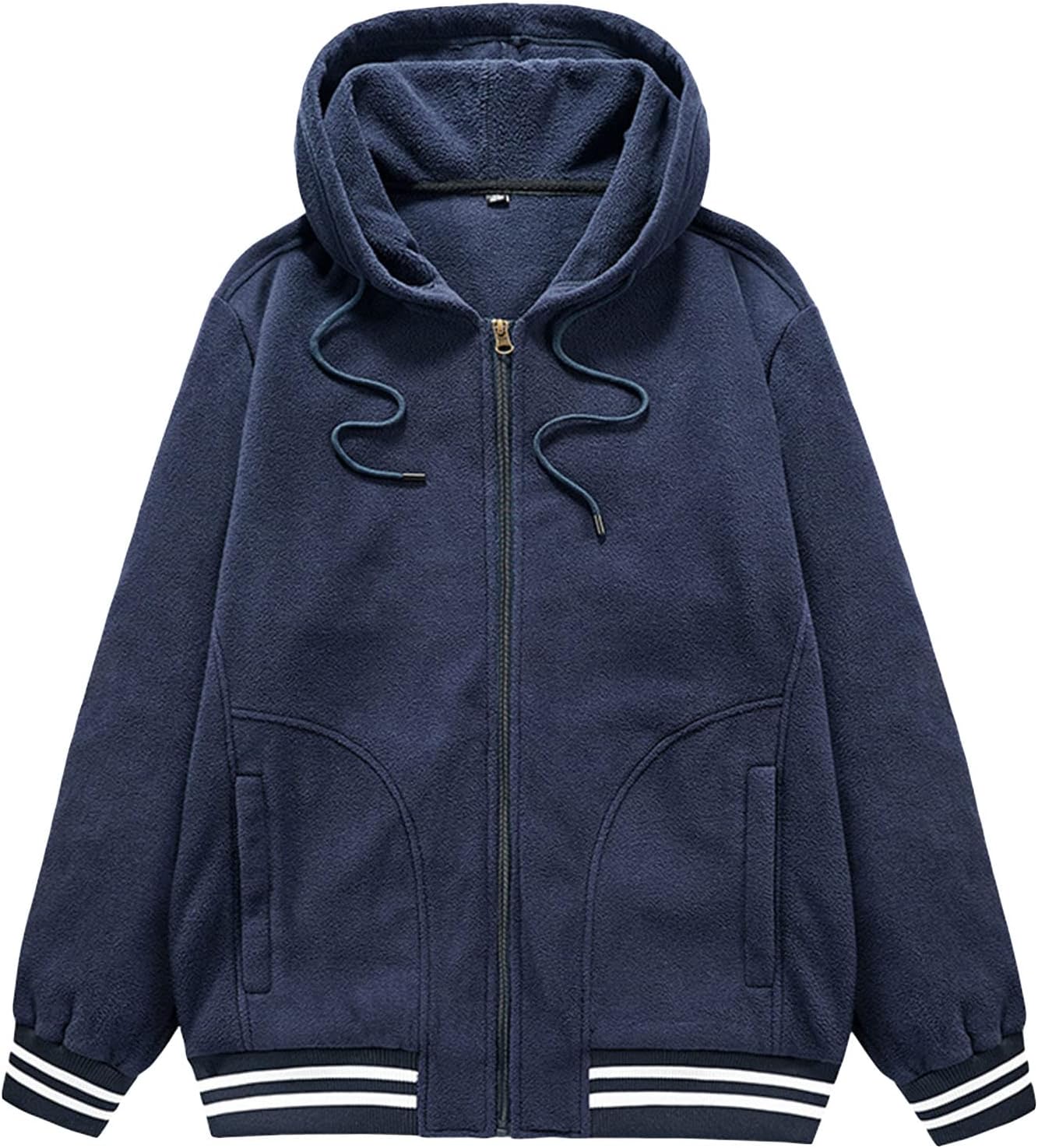 DGHM-JLMY Men's Sports Polar Fleece Cardigan Hooded Outdoor Club Fleece Full Zip Hoodie Long Sleeve Zip Up Hoodie Sweatshirt