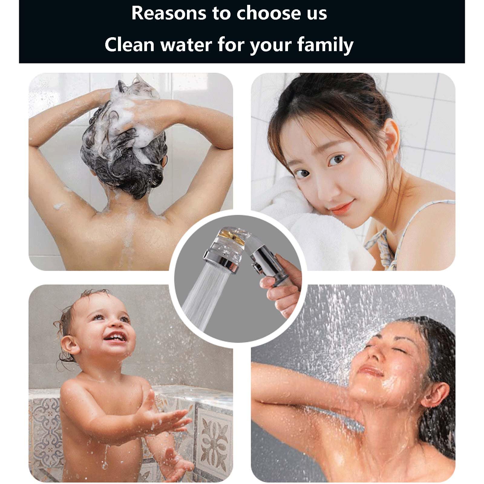 HAILM Soffione Doccia Alta Pressione con Filtro Staccabile Regolabile, Doccetta Palmare con Tubo e Staffa, Boost Water Saving 3 modalità Ampia Copertura