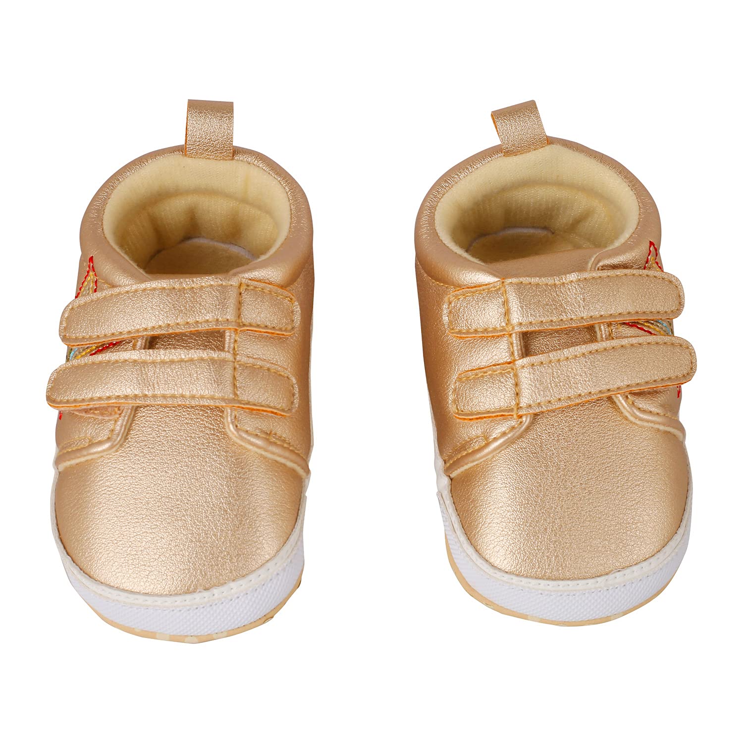 BabyMooBabyMoo My Star Gold Casual Booties (Age 3 to 6Month)