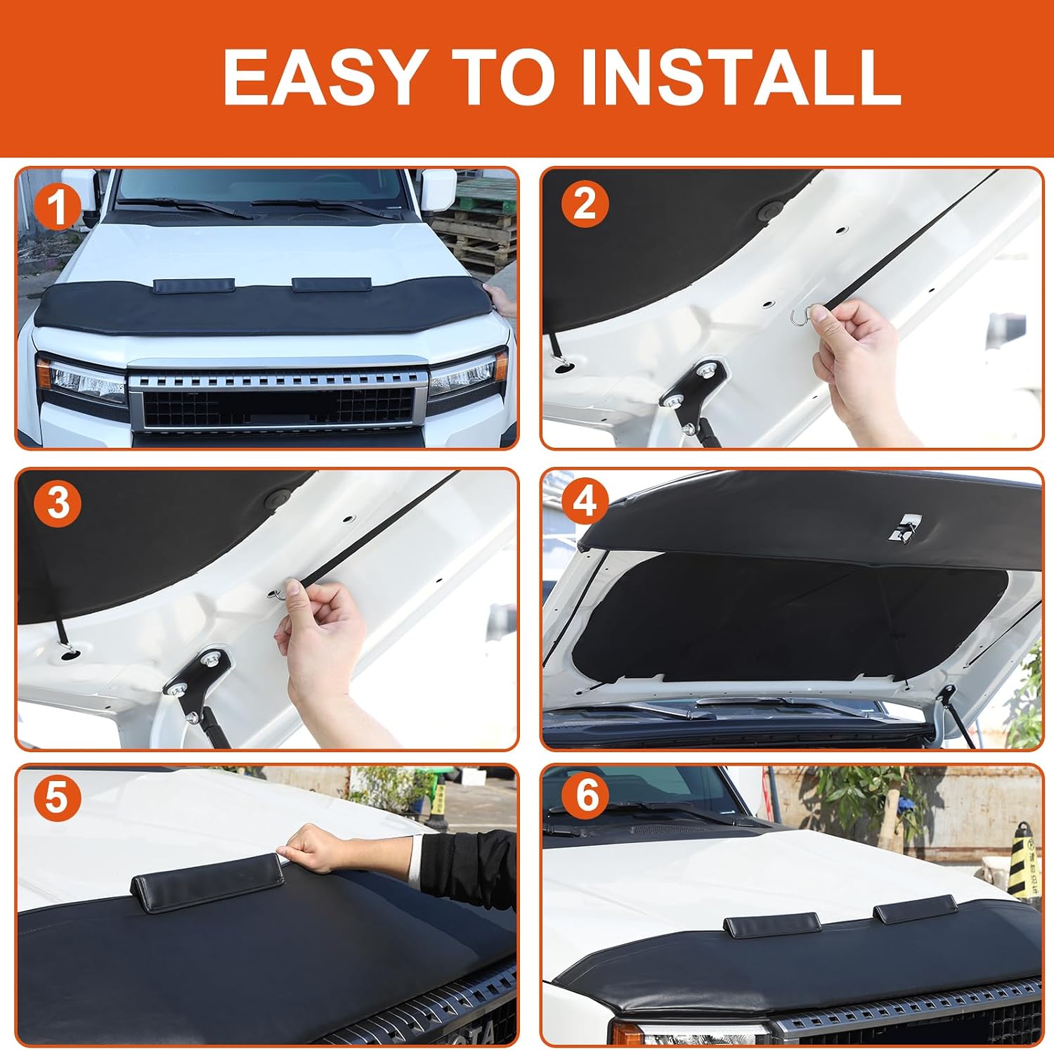 Car Hood Protector Bra Compatible with Toyota Land Cruiser 250 Prado LC250 J250 2024 2025,Leather Car Front Hood Protector Cover Exterior Accessories