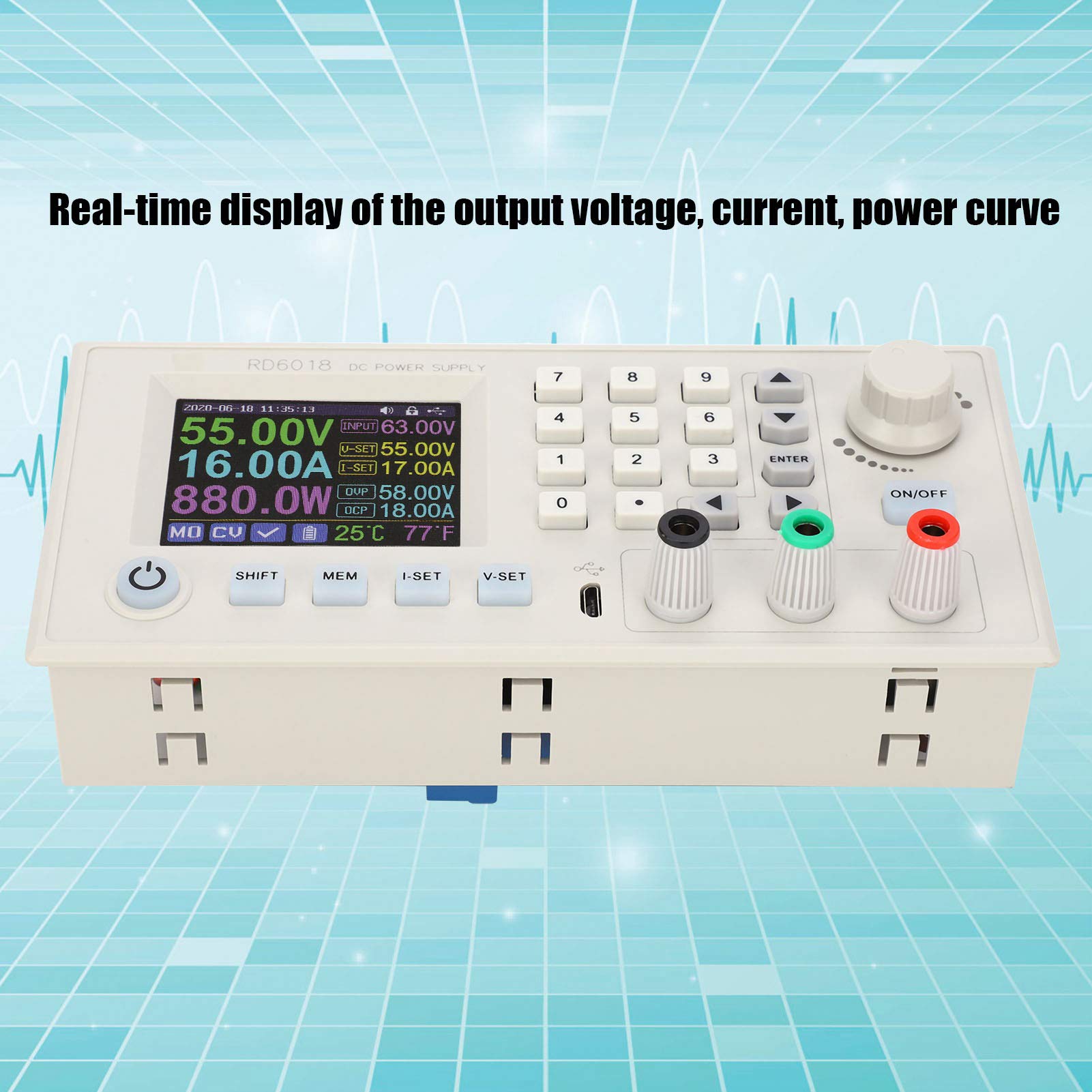Convertitori di Potenza Tbest, Modulo DCDC CNC, Alimentatore Boost, Adattatore Regolabile Step Up e Down 6-70 V a 0-60 V (RD6018)