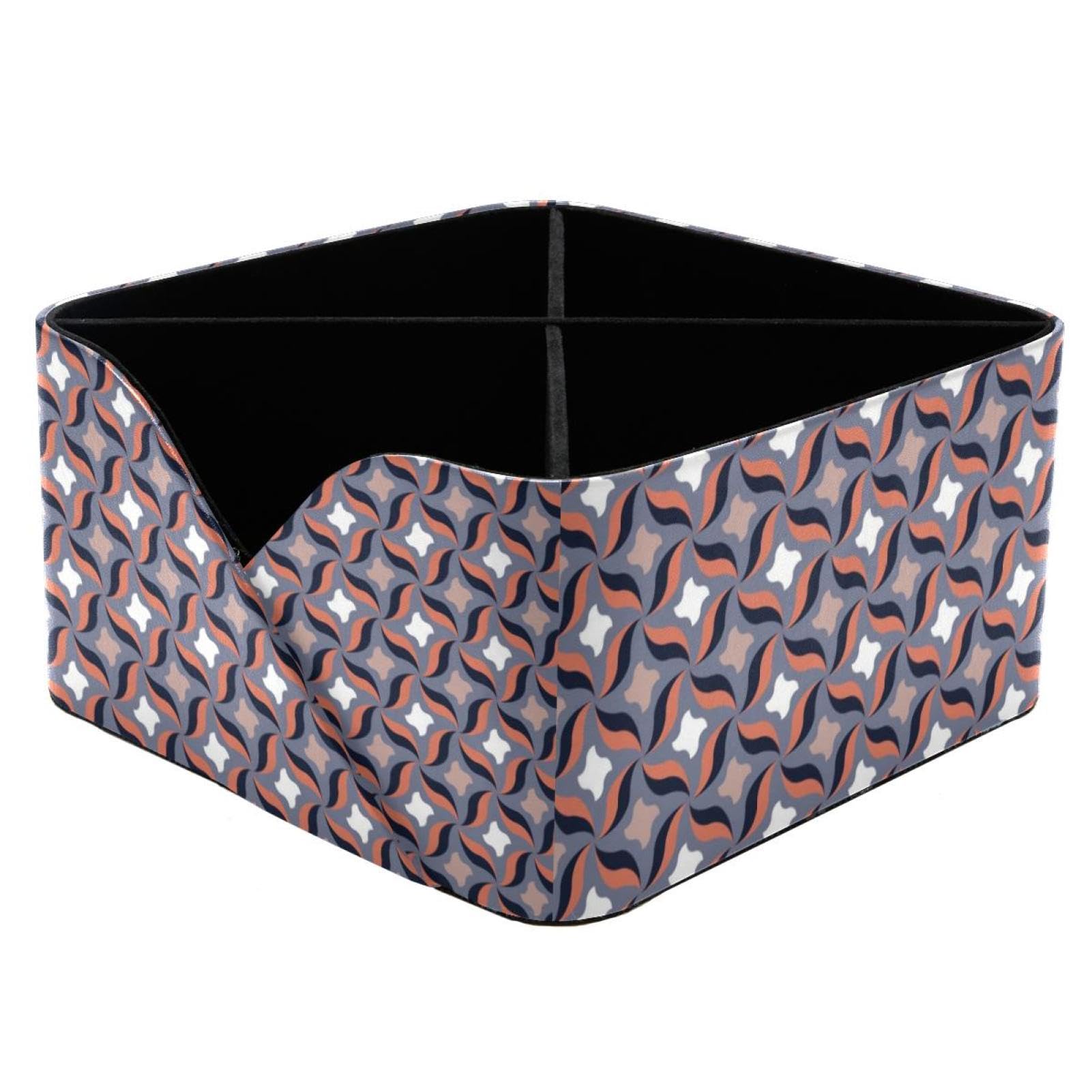 Porte-stylo rectangulaire à motif géométrique et double compartiment pour bureau