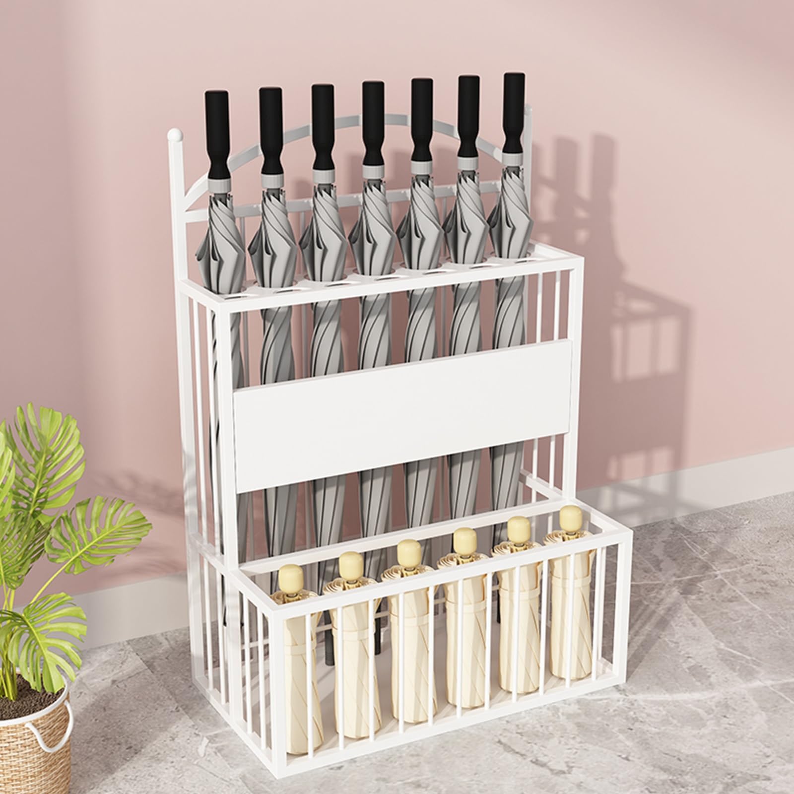 BHFPFZA Durable Metal Umbrella Stand - Commercial Storage Solution for High Traffic Areas, Perfect for Hotel Lobbies and Entrances, Stylish and Functional Design