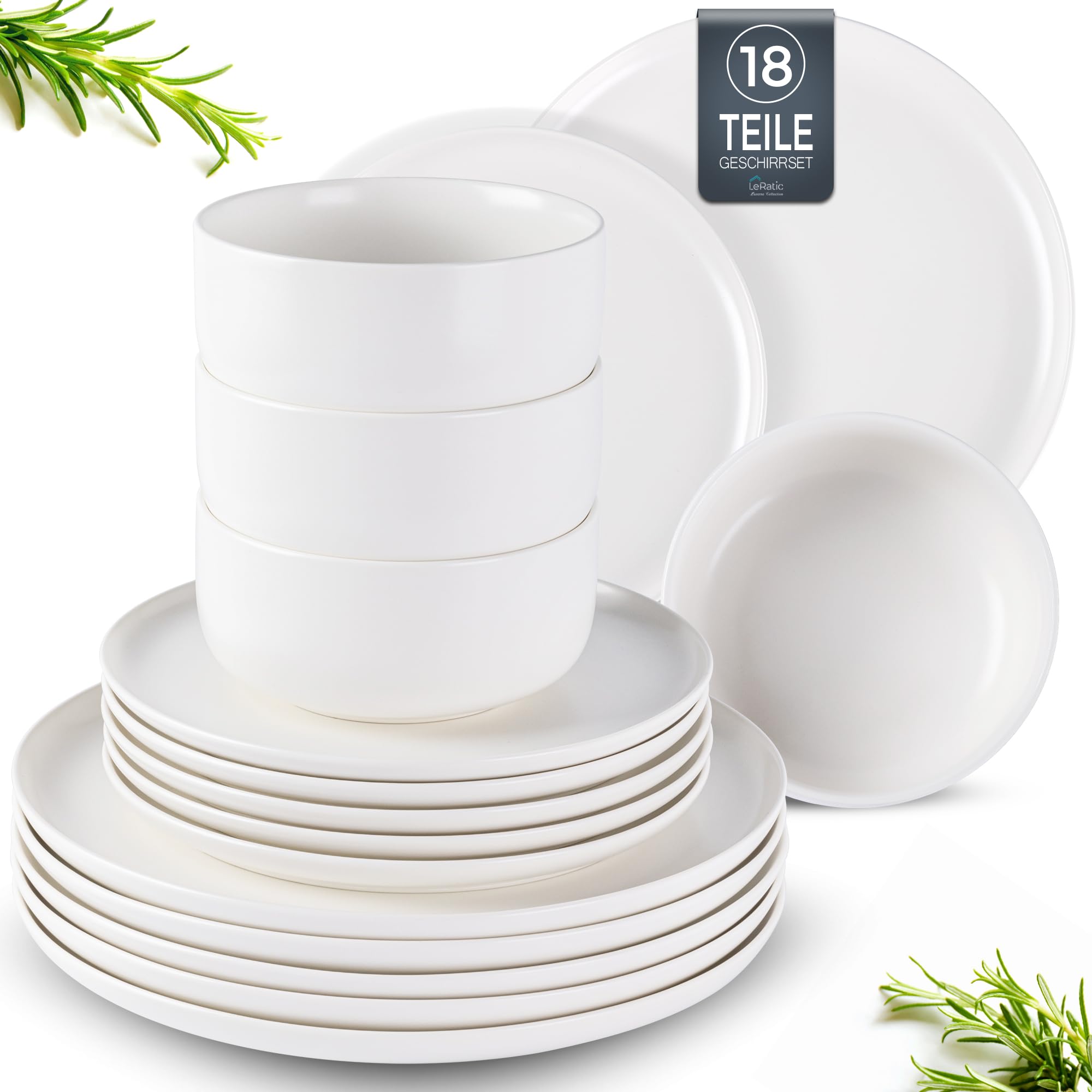 Glowworm 18-teiliges Geschirr-Set Für 6 Personen – Keramik, Böhmisches Design, Ofen-, Mikrowellen- & Spülmaschinenfest