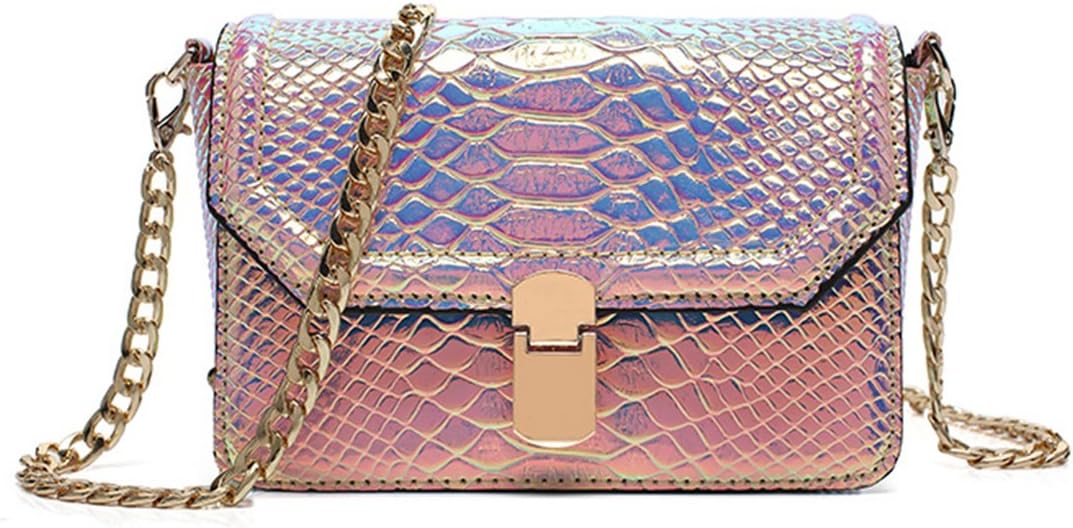 YAIRYANGTZEHolographic Snakeskin Crossbody Bag Shoulder Bag Women's Hologram Leather Purse