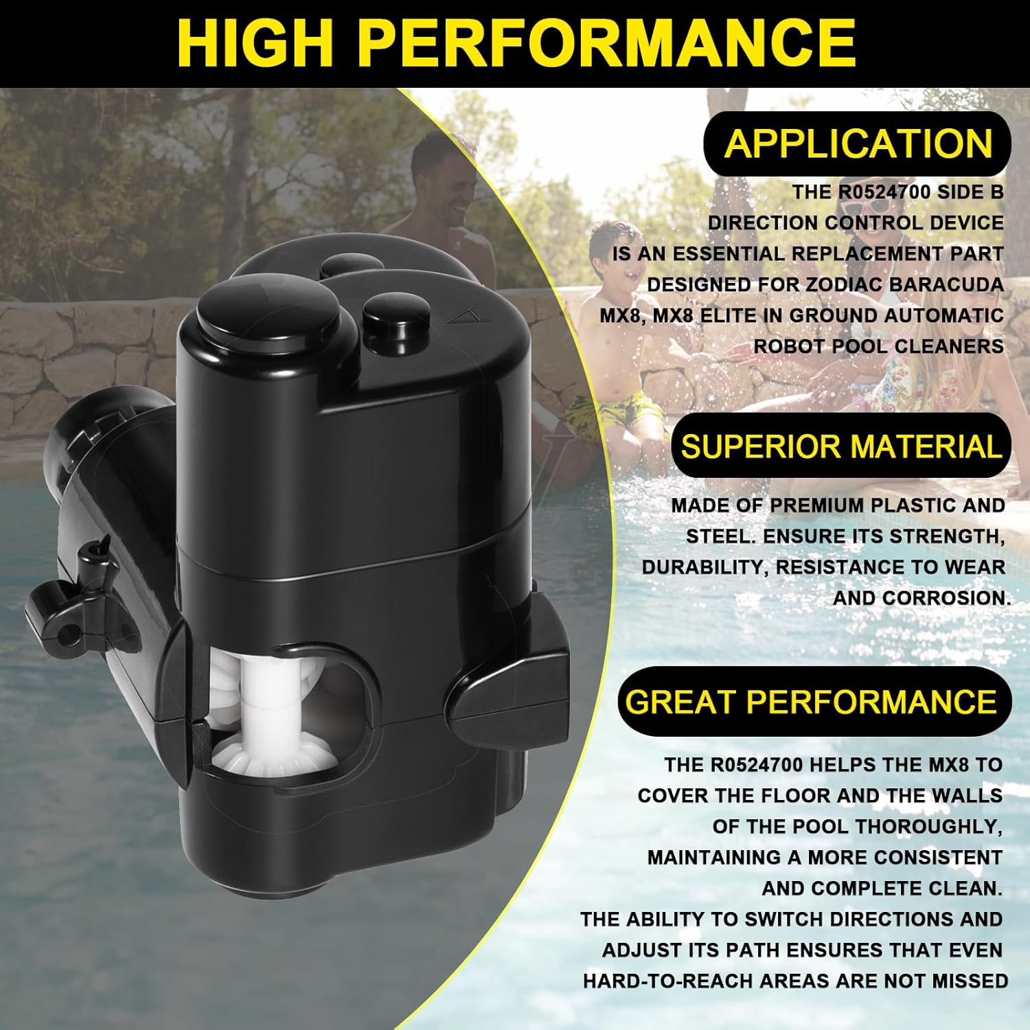 YMT R0524700 Side A Direction Control Device Replacement Compatible with Zodiac Baracuda MX8, MX8 Elite Pool/Spa Cleaner