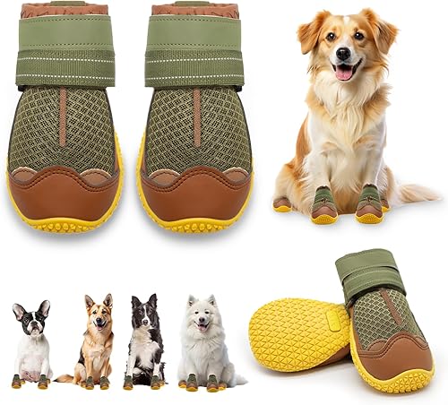Zapatos para perros grandes, botas de perro medianas y protectores de patas para suelos de madera dura, botines para perros al aire libre para