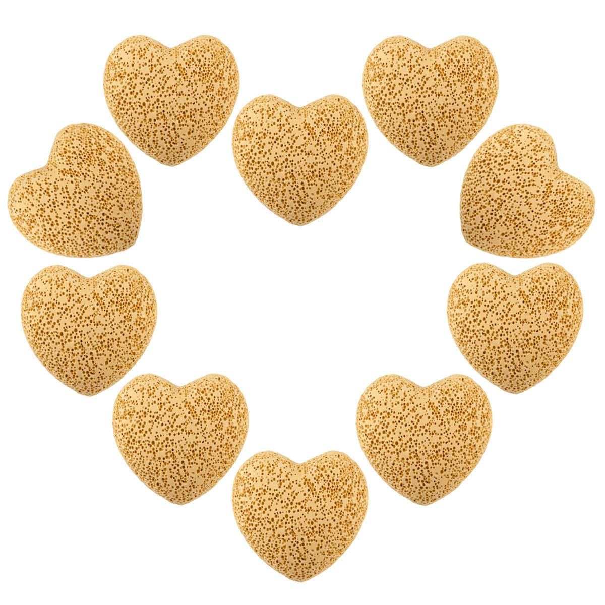 Nupuyai 10pcs Heart Palm Worry Stone for Chakra Reiki Healing Anxiety Pocket Love Stone for Home Office Decoration 25mm Yellow