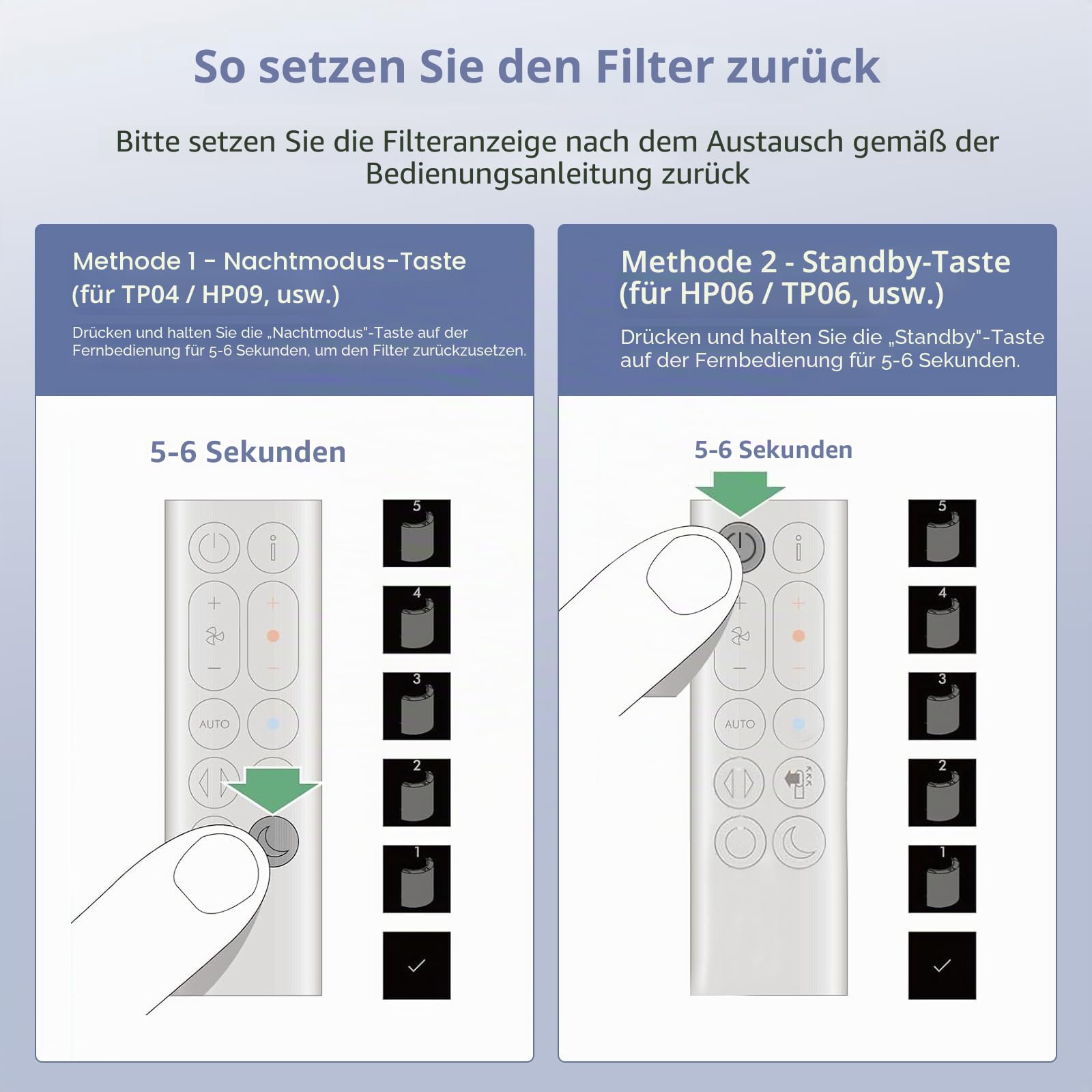 360° Kombi Glas H13 Hepa + Aktivkohlefilter Kompatibel mit Dyson HP1 PC1 HP10 TP07 TP10 TP06 HP06 TP04 HP04 PH01 PH02 PH03 PH04 HP09 TP09 HP07 Luftreiniger, 2-in-1 Ersatzfilter, 2er-Pack