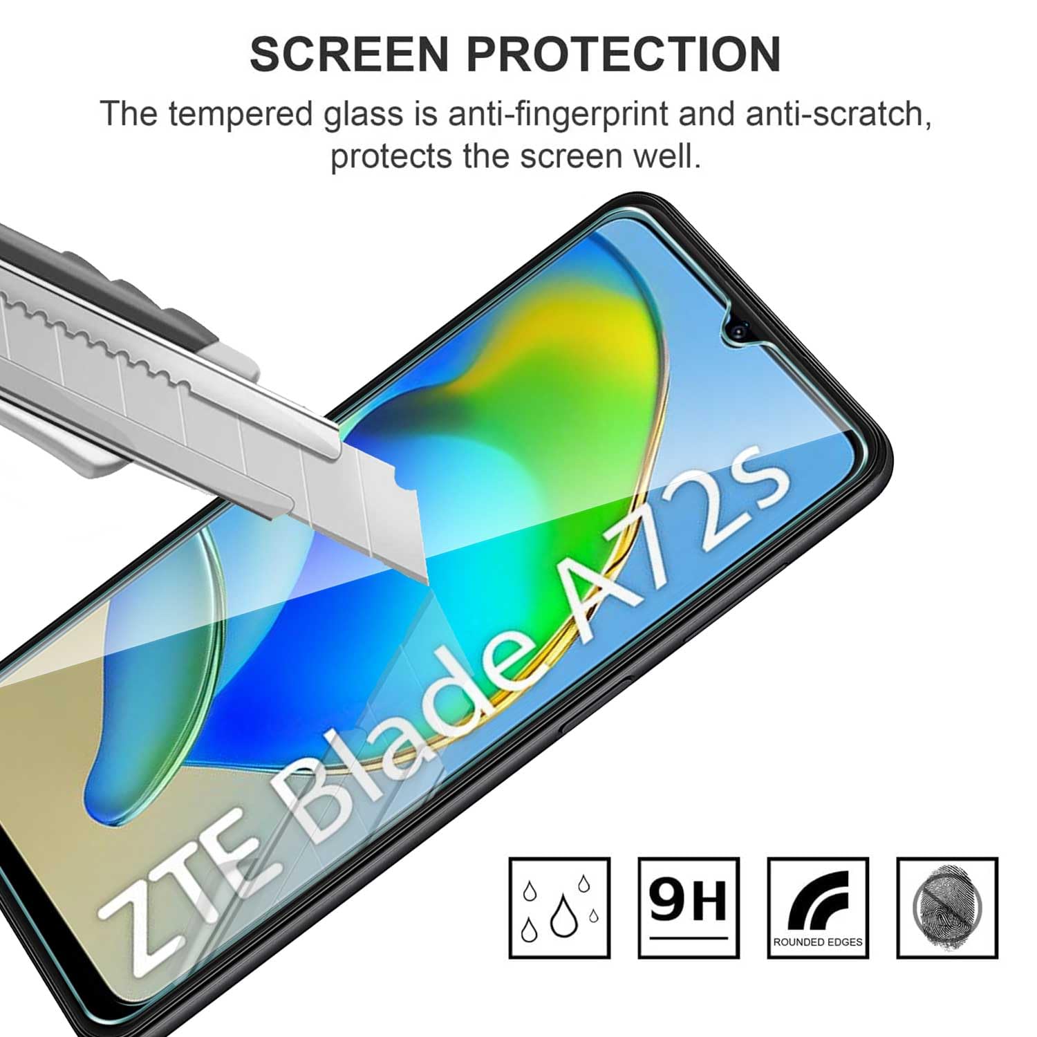 BUNAL Cover per ZTE Blade A72s (6.75) + Vetro Temperato (2 pezzi
