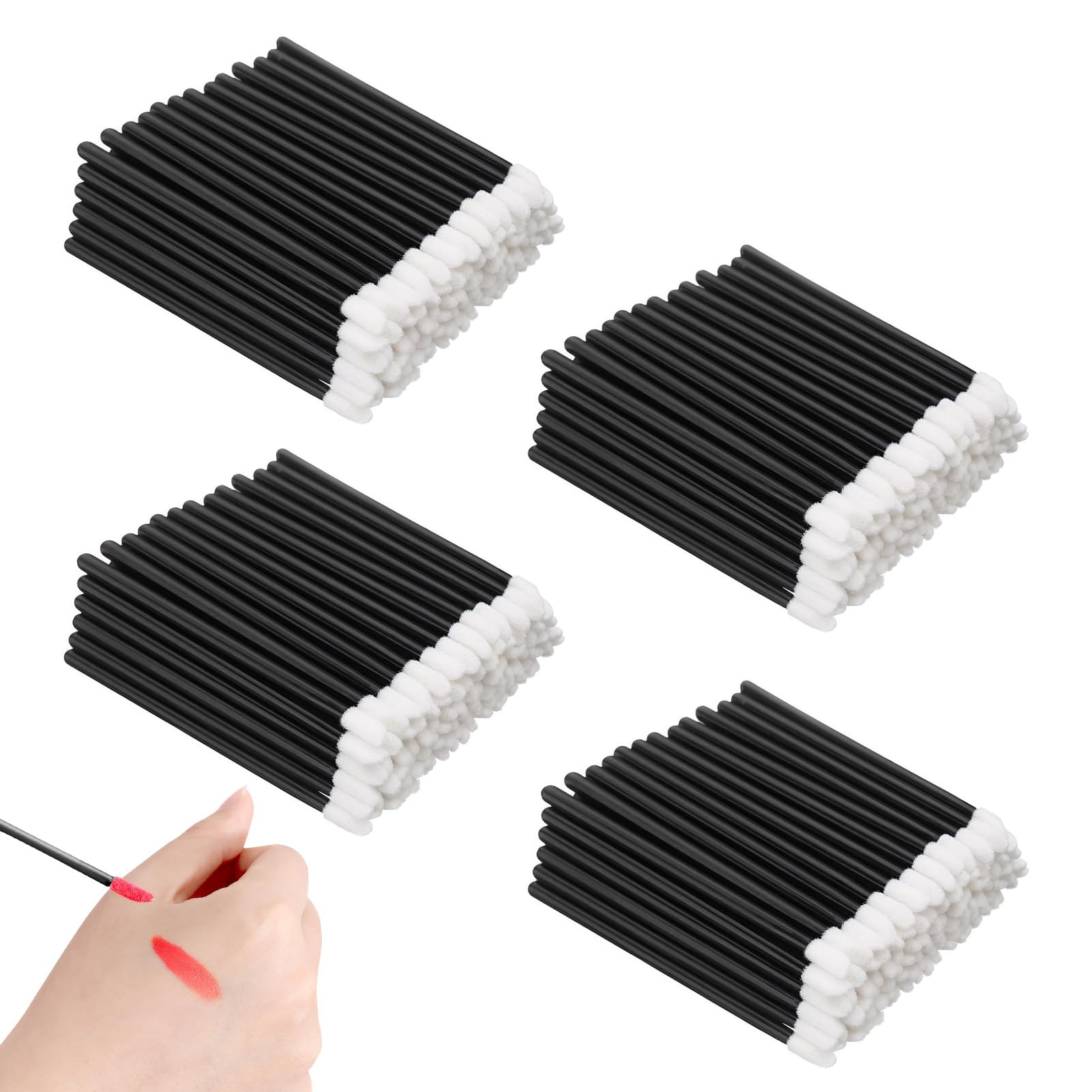 400pcs Pinceau à Lèvres, Applicateur Brosse à Lèvres Jetable, Lip Brush Parfait pour Maquillage, Outil de Beauté pour Lèvres, Cils et Sourcils, Kit de Maquillage Professionnel(Noir)