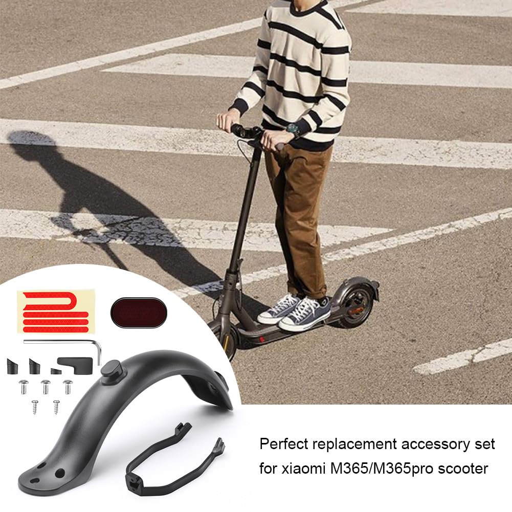 Ainiv Parafango Posteriore per Scooter, Staffa Parafango, Luce Posteriore LED e Striscia Riflettente, Accessori di Ricambio per Scooter Elettrico Mi Xiaomi M365 / M365 PRO