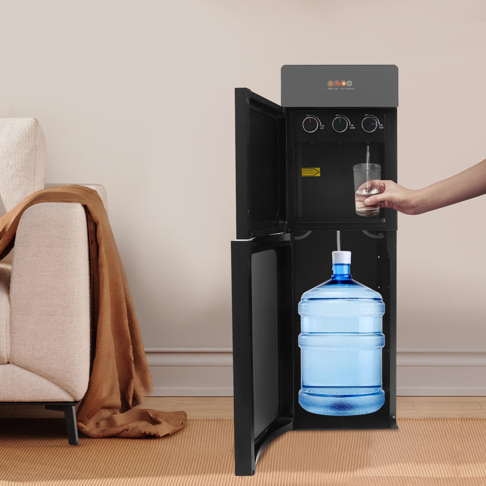 Distributore di acqua indipendente per ufficio o casa, 500 W, riscaldamento 75 W, 5 l/h raffreddamento, 3 uscite