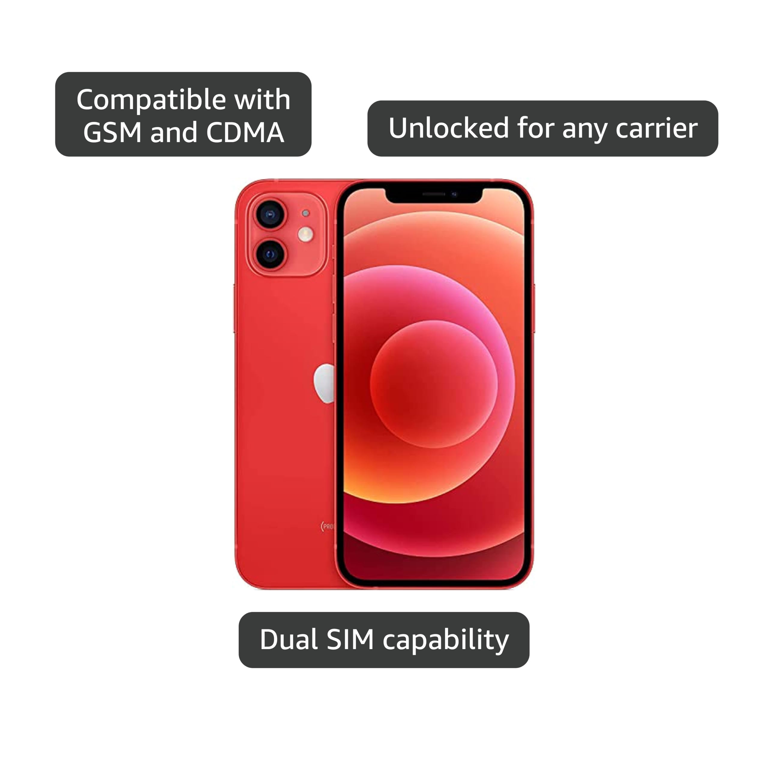 Amazon.com: Apple iPhone 12, 64GB, Red - Unlocked (Renewed Premium