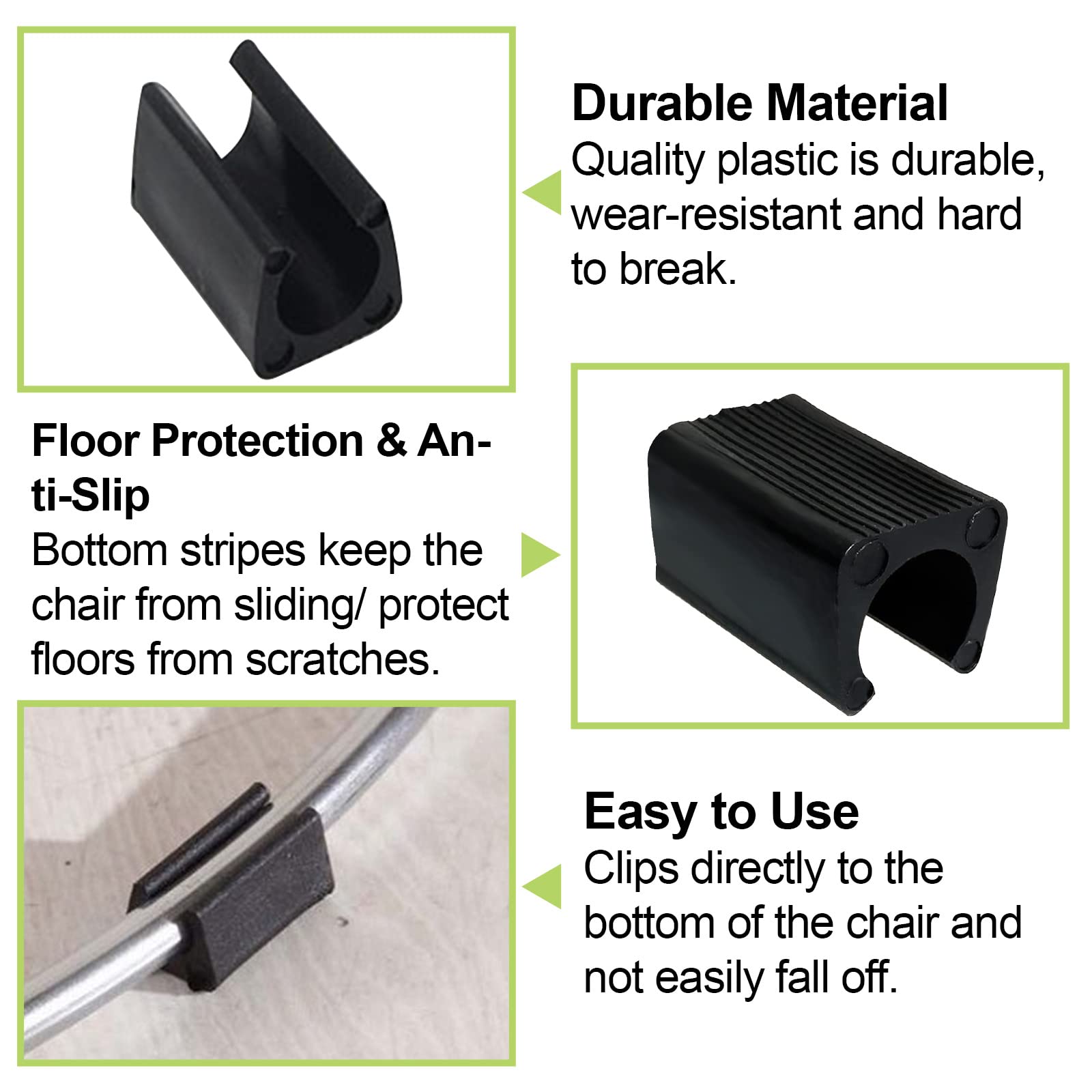 25-Pack U-Shape Chair Leg Covers | Trampoline & Furniture Feet Protectors For Hardwood Floors