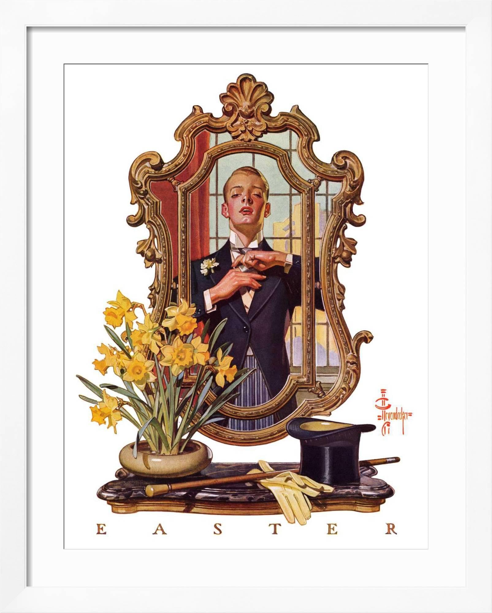 Amazon.com: AllPosters Wall Giclee Print Primping in Mirror,April