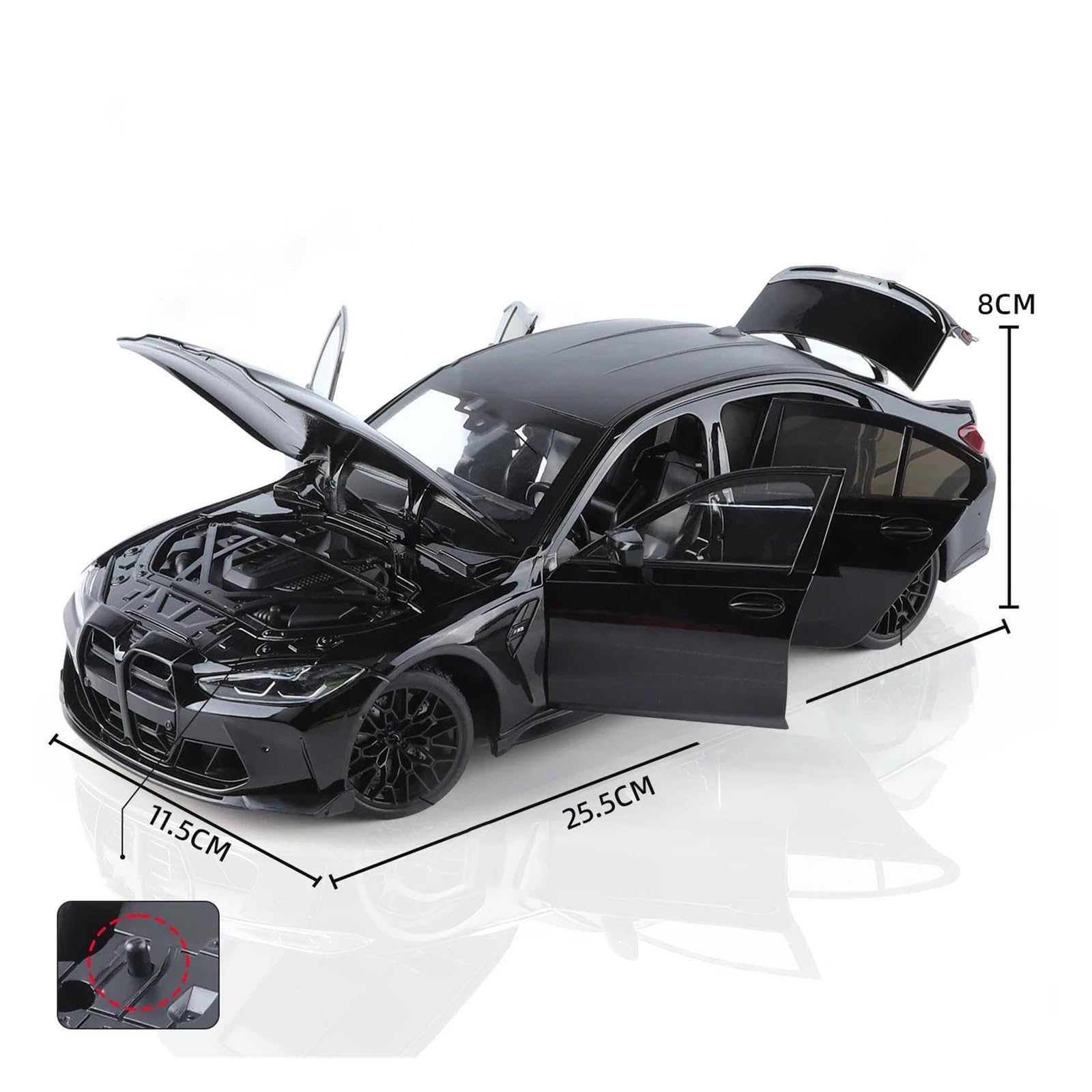 Modellauto Automodell Für M3 CS LCI G80 Modellauto Modellfahrzeuge | 1:18 Metallauto Sammlung Modell(Schwarz)
