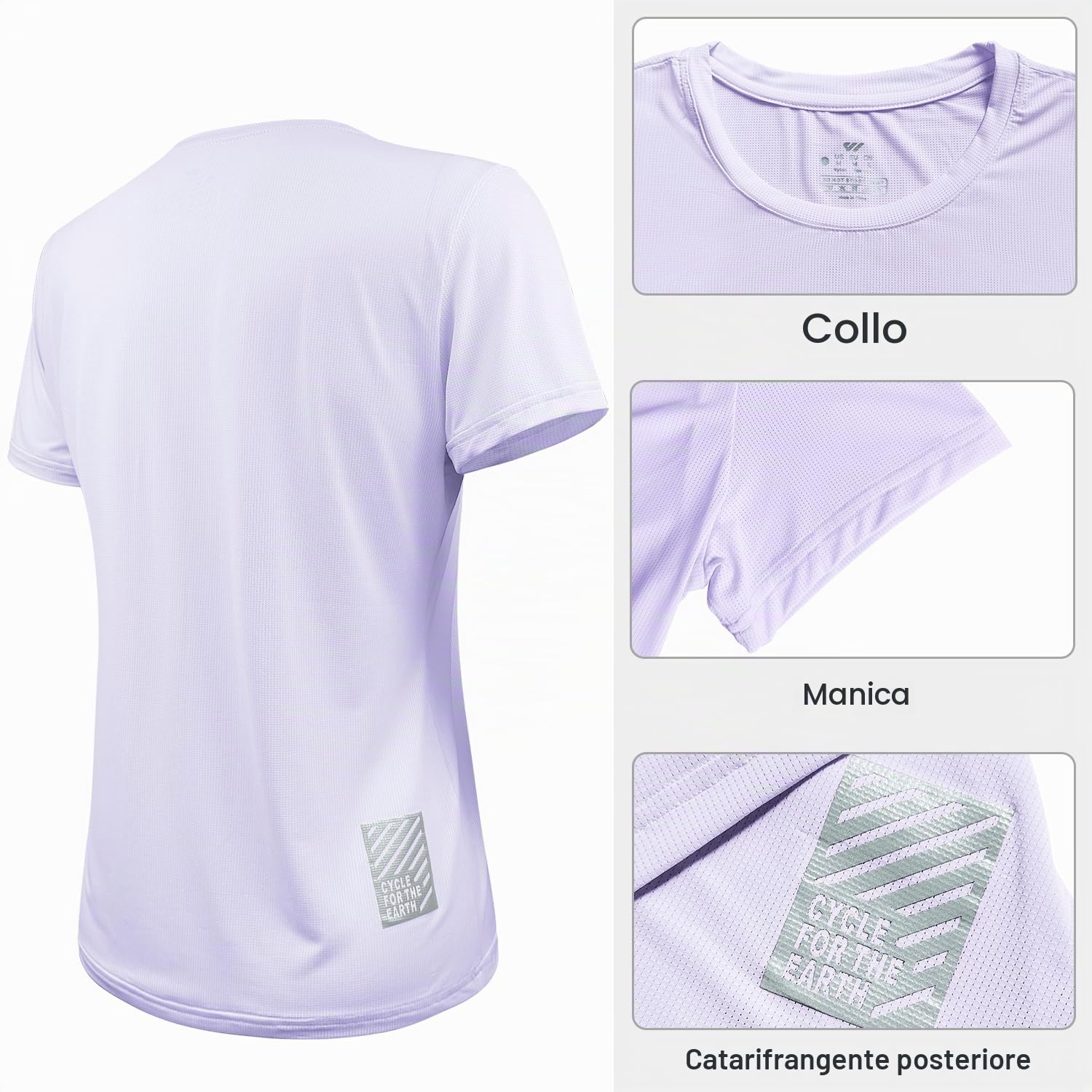 Wulibike Confezione da 3 o 5 magliette sportive da donna, elasticizzate, ad asciugatura rapida, traspiranti, a maniche corte, per fitness, escursionismo, protezione solare UPF 50+