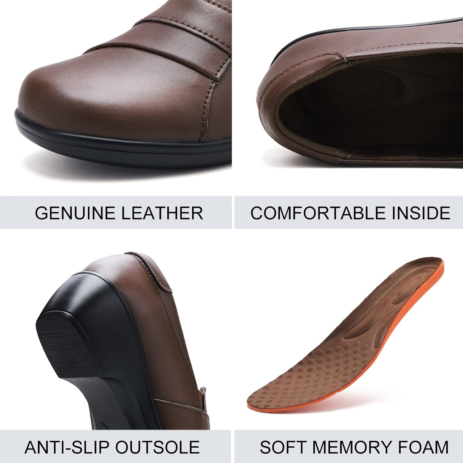 UZB Loafers for Women Dress Shoes Low Heel Slip On Shoes Casual Work Office Dressy Shoes - Image 5