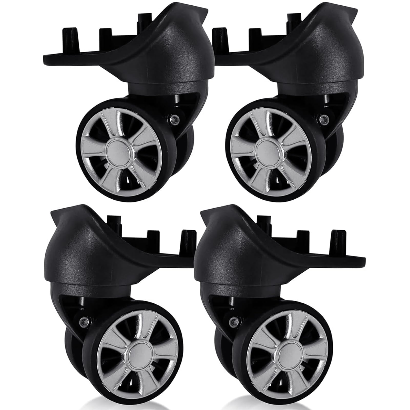 Tobeso-Nuoze Suitcase Replacement Wheels for Suitcase Repair 360° Rotating Case Replacement Wheels with 4 Mounting Holes H330 (Set of 4)