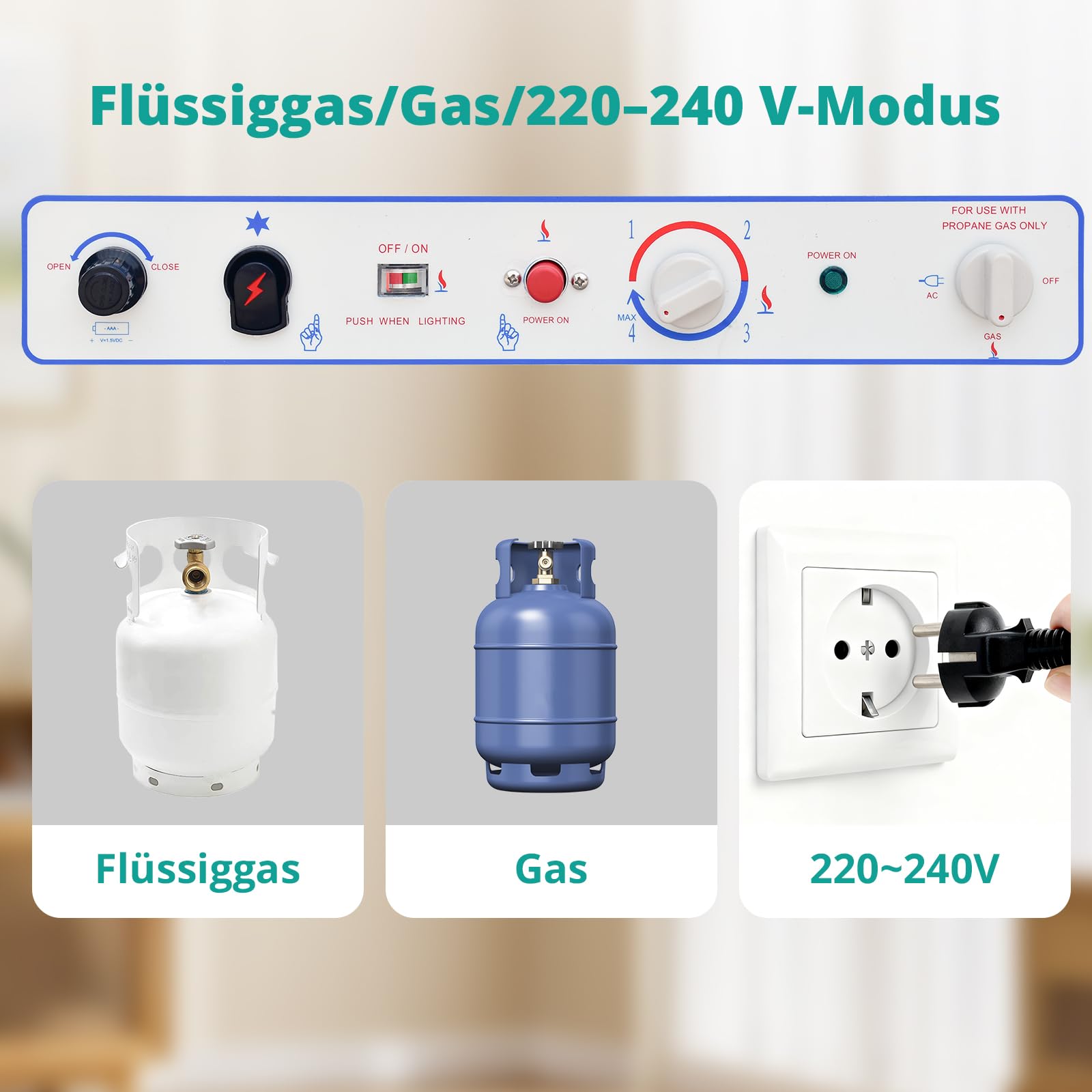 SMETA Gas Kühlschrank mit Gefrierfach 265L, Gas/230V, Kühl-Gefrierkombination für Ferienhaus Gîte Garage Wohnwagen Wohnmobil, Weiß