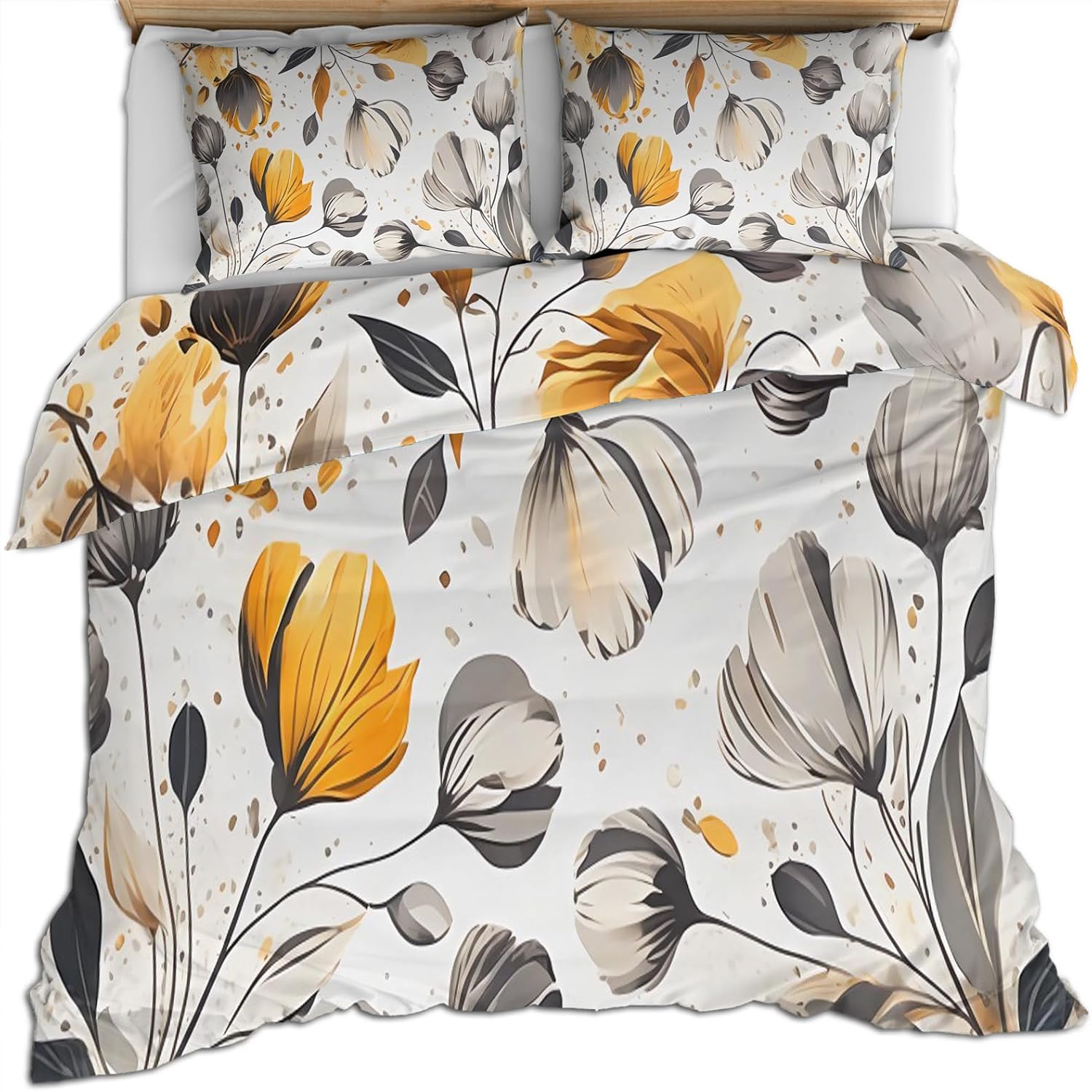 Abstract Colors Duvet Cover Twin Size, Modern Fluids Bedding Decorative Kids' Duvet Cover Sets Ultra Soft Bedding with Zipper Closure for Kids Room Teen Bed Decor