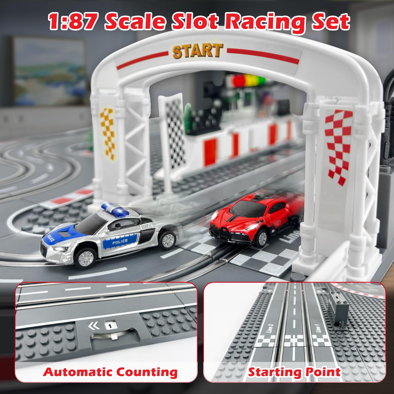 Amazon | UNIKONIO スロットカーレーストラックセット ラップ