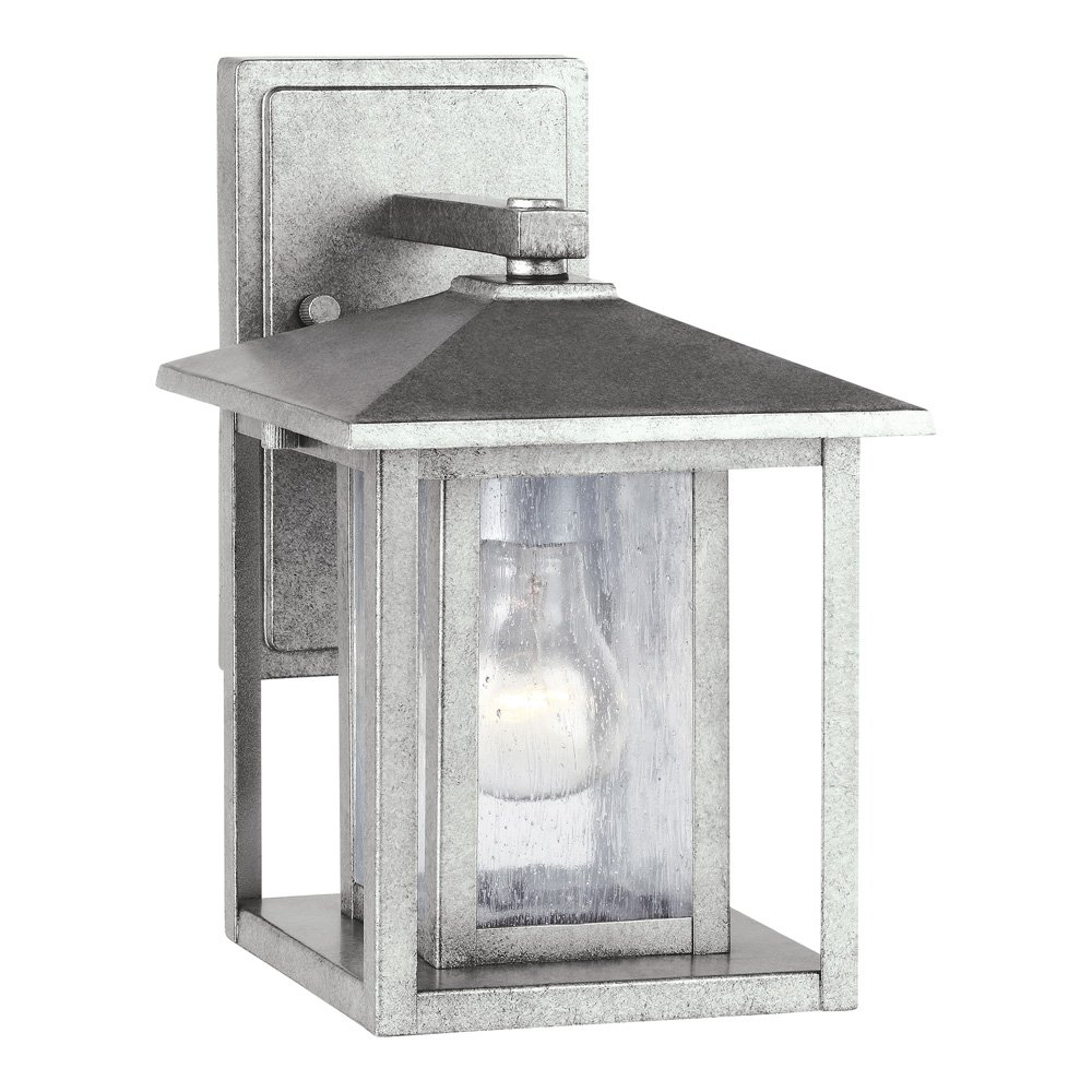 Sea Gull LightingSea Gull Lighting 88025-57 Hunnington One - Light Outdoor Wall Lantern Outside Fixture, Weathered Pewter