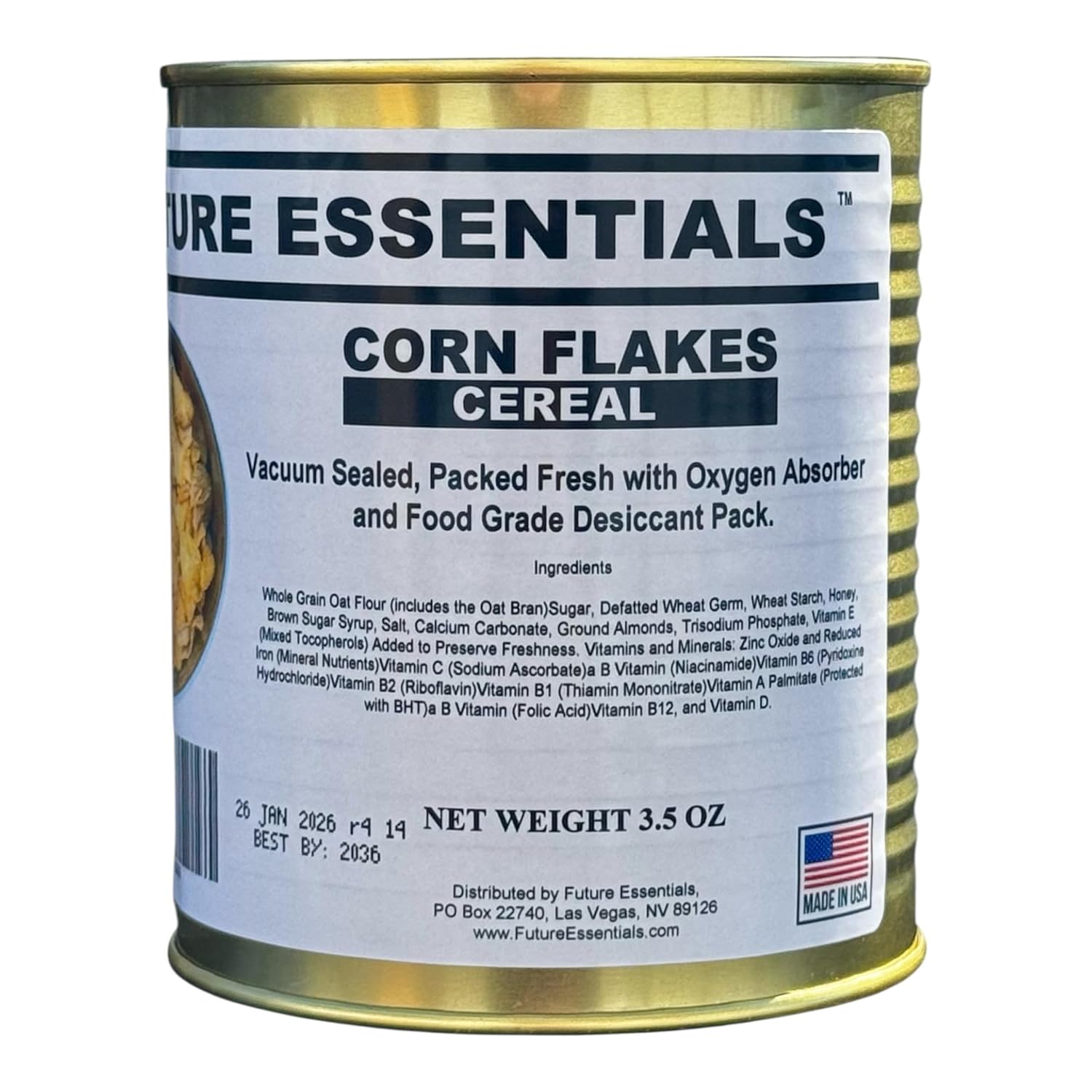 1 Case/12 Cans of Future Essentials Canned Corn Flakes Cereal