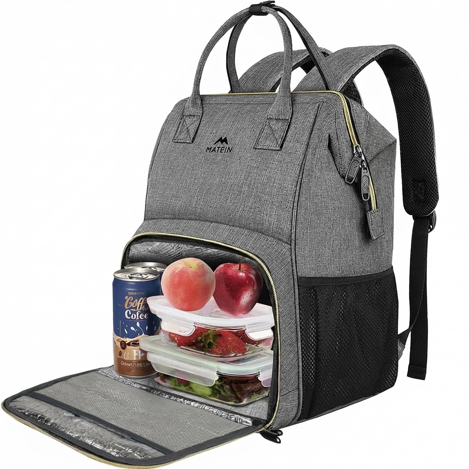 MATEIN Lunch Backpack for Women, 15.6 Inch Laptop Backpack with Lunch Compartment, Lightweight Work Backpacks for Teacher Nurse, Insulated Cooler